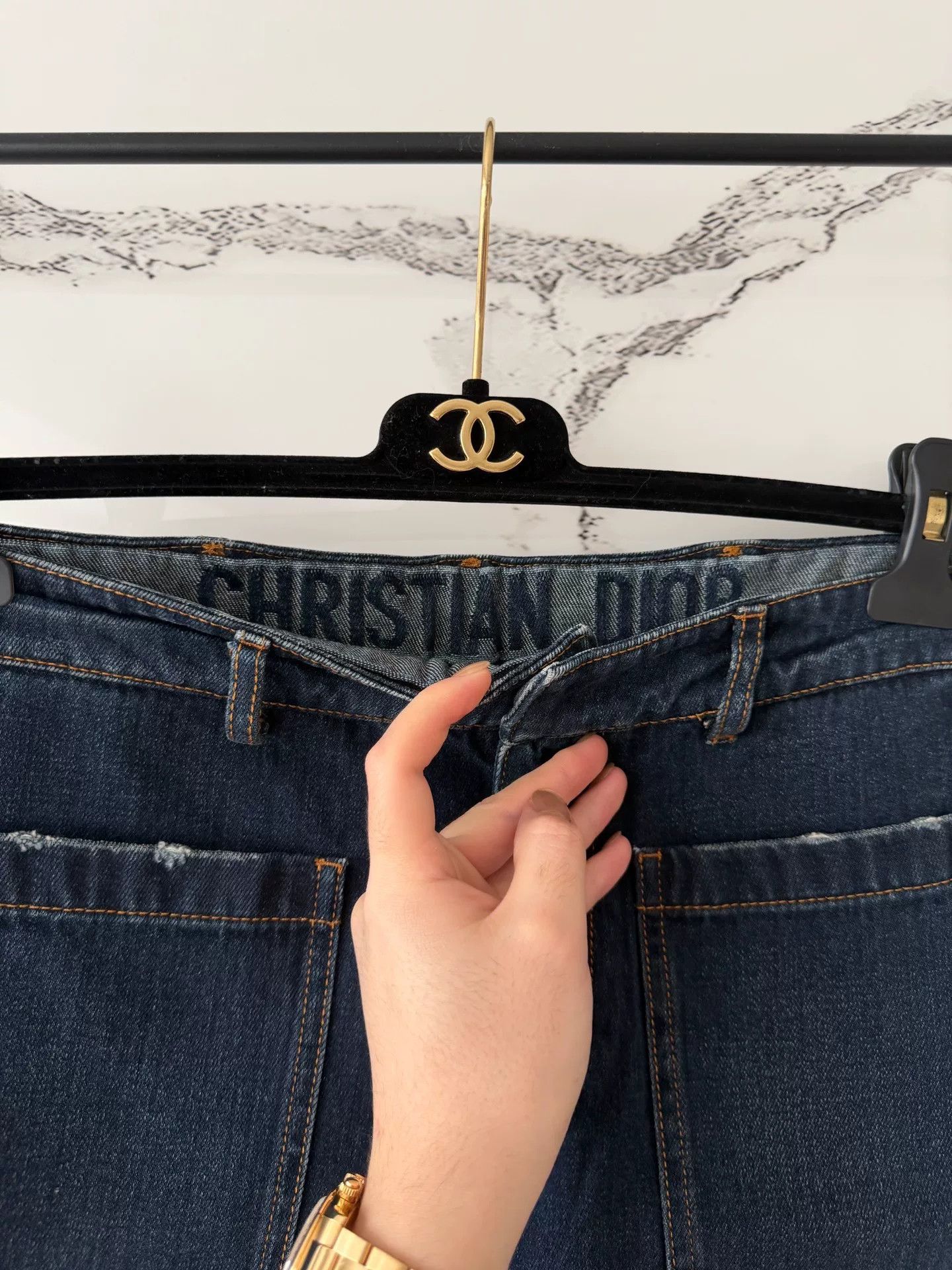 Dior dior blue denim wide leg trousers Size US 38 / EU 54 - 2 Thumbnail