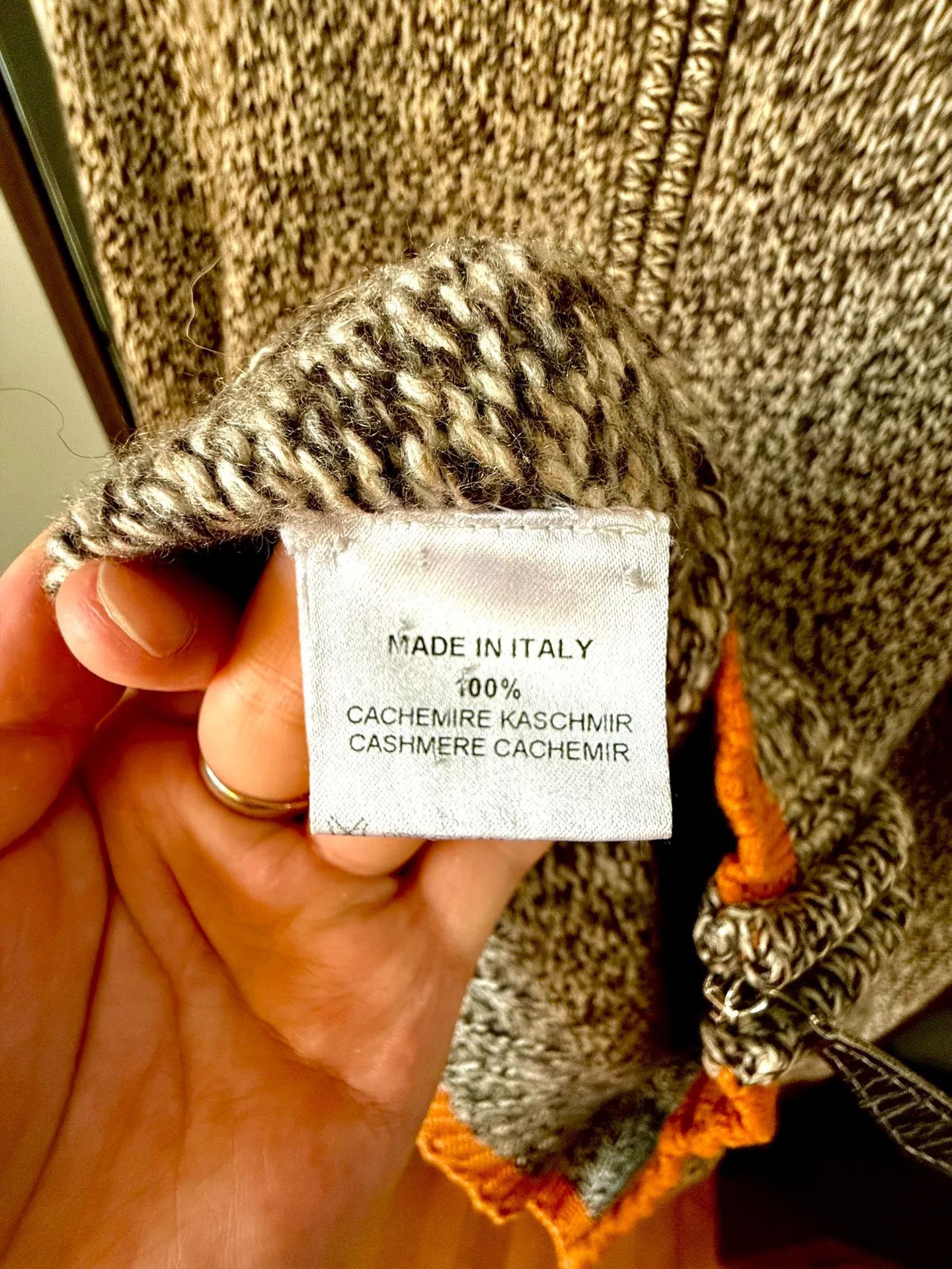 Hermes hermes gray orange cashmere high-neck sweater Size US M / EU 48-50 / 2 - 6 Thumbnail