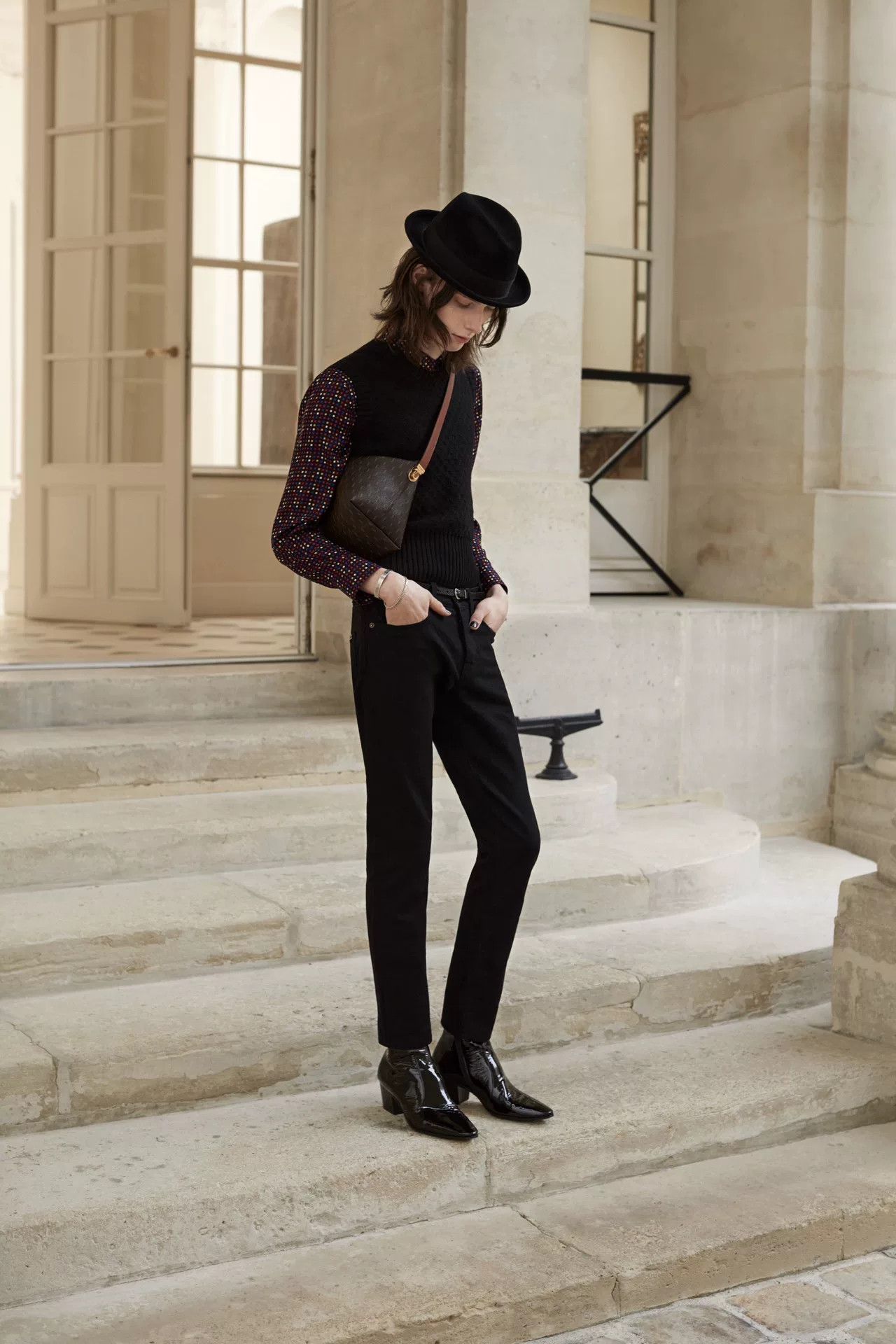 Saint Laurent Paris black rabbit fur fedora hat Size ONE SIZE - 8 Thumbnail