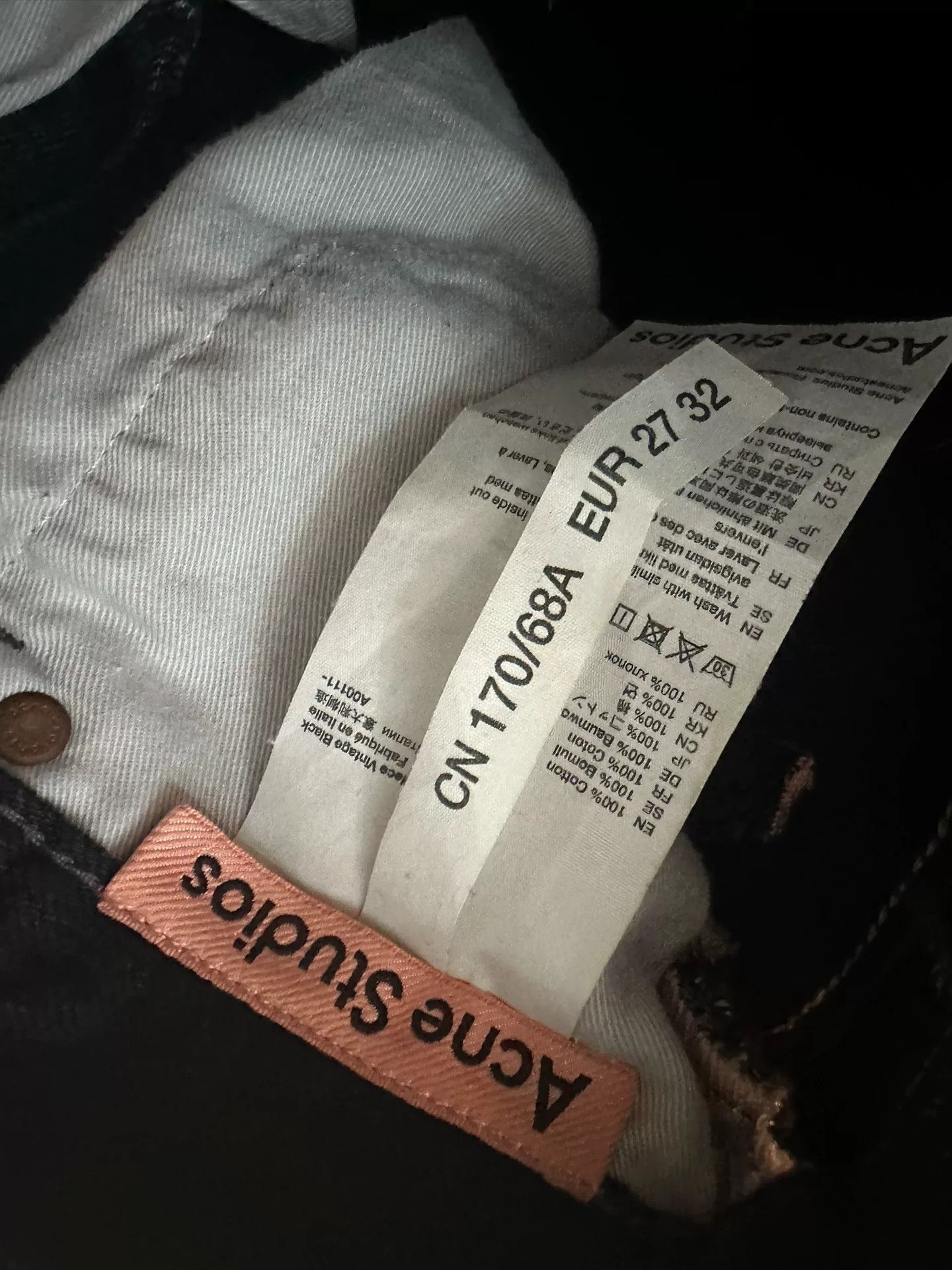 Acne Studios black acne studios denim pants size 27*32 Size US 27 - 3 Thumbnail