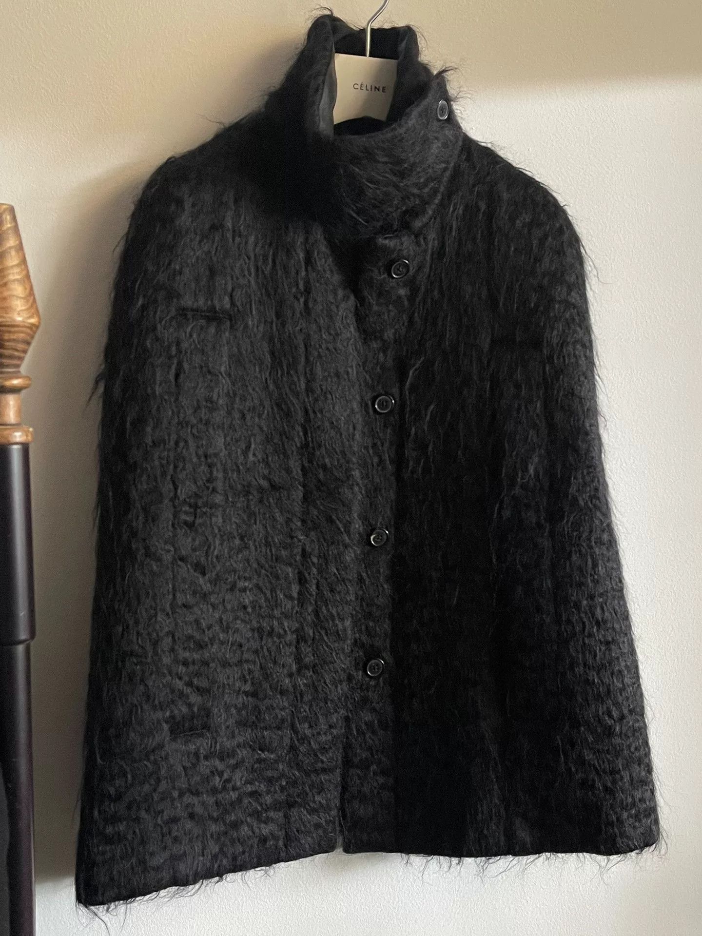 Maison Margiela black mohair cape coat by maison margiela Size S / US 4 / IT 40 - 5 Thumbnail