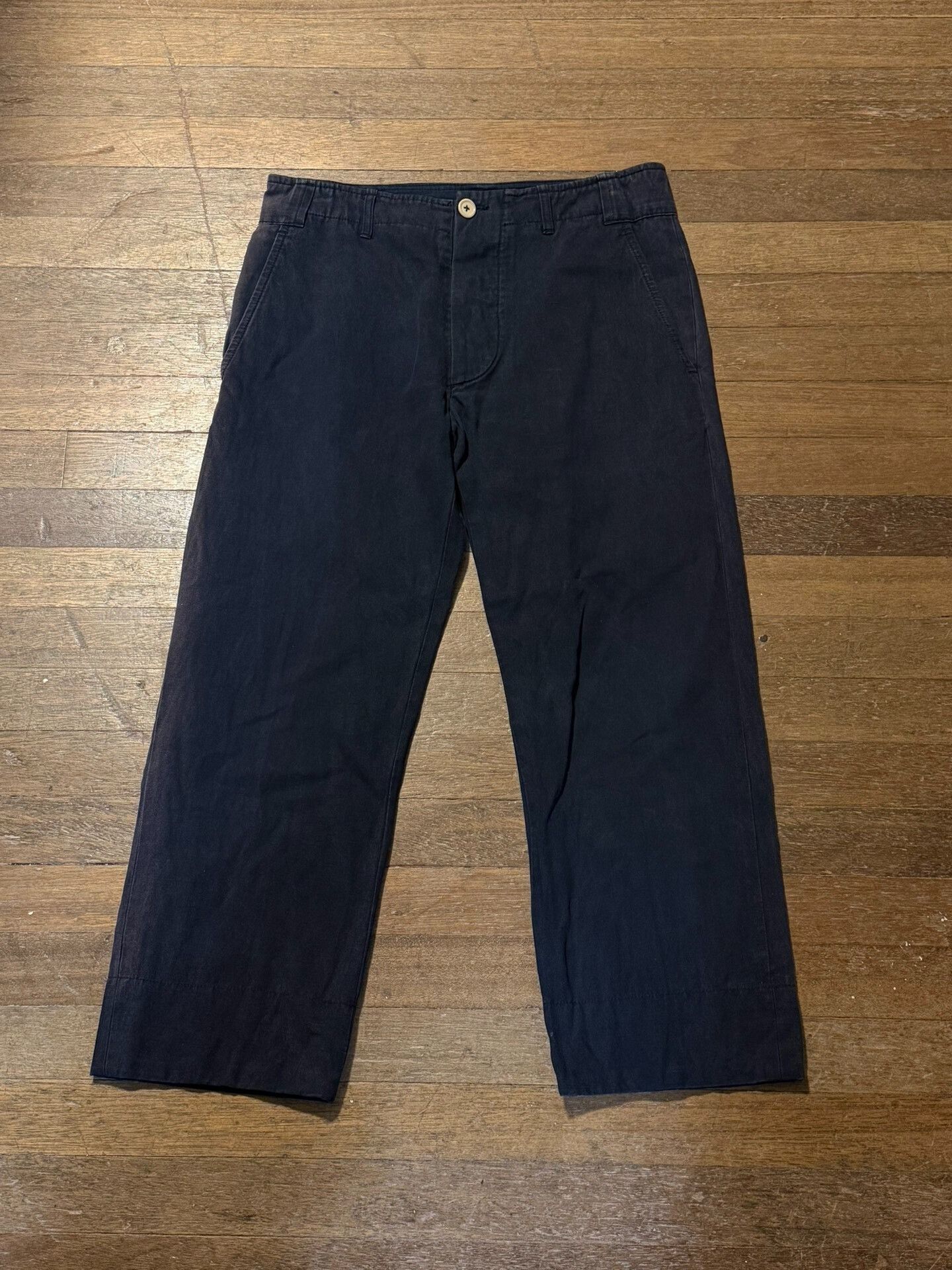 Ann Demeulemeester Ann Demeulemeester Cotton Wide-Leg Trousers Size US 26 / EU 42 - 4 Thumbnail