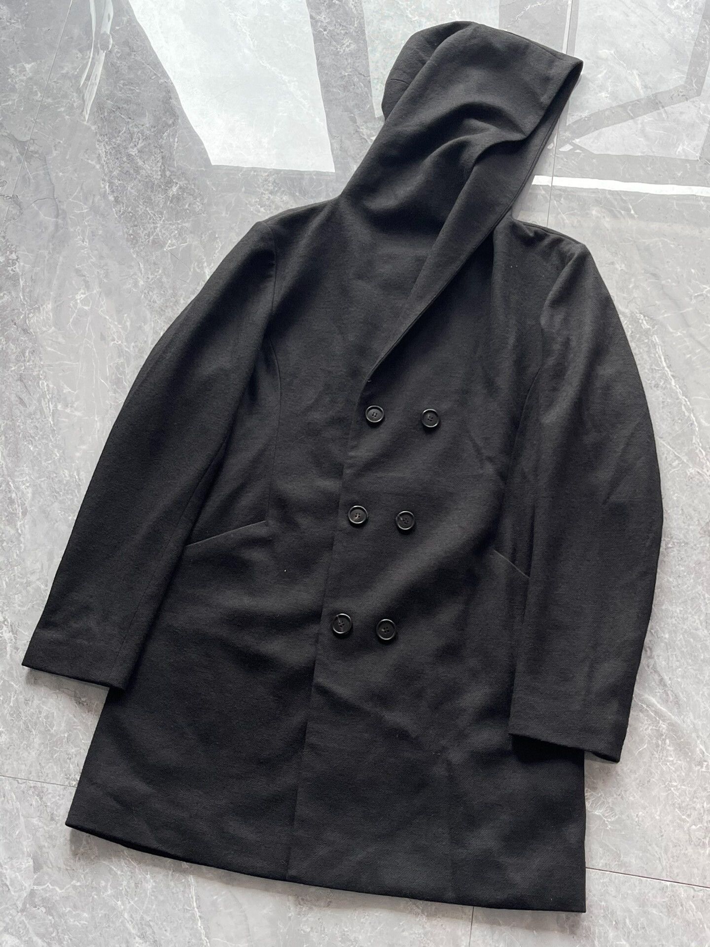 Helmut Lang Helmut Lang Double Breasted Wool Hooded Coat Size US M / EU 48-50 / 2 - 2 Thumbnail