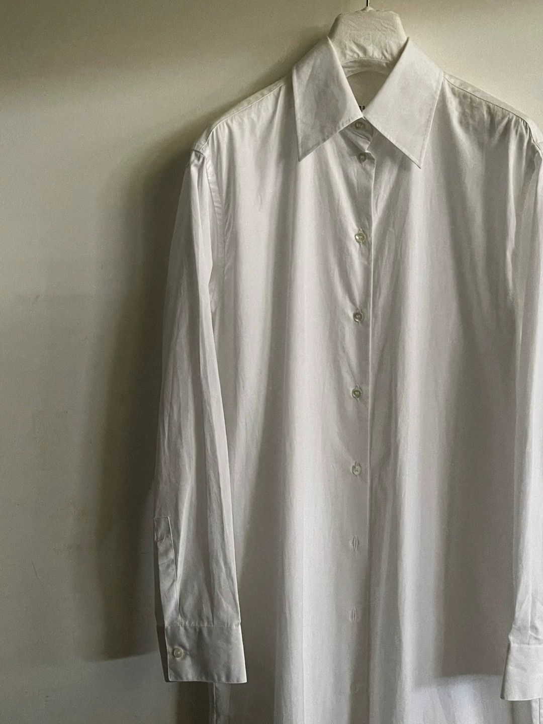 Maison Margiela long white cotton shirt dress Size L / US 10 / IT 46 - 5 Thumbnail