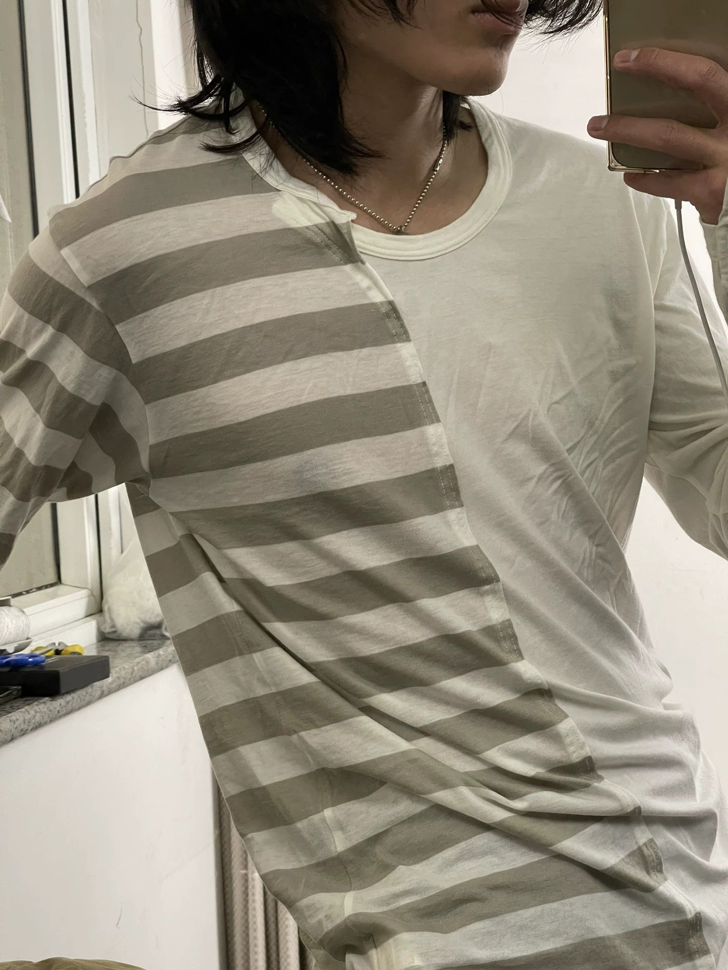 Yohji Yamamoto striped long sleeve base shirt Size US M / EU 48-50 / 2 - 8 Thumbnail