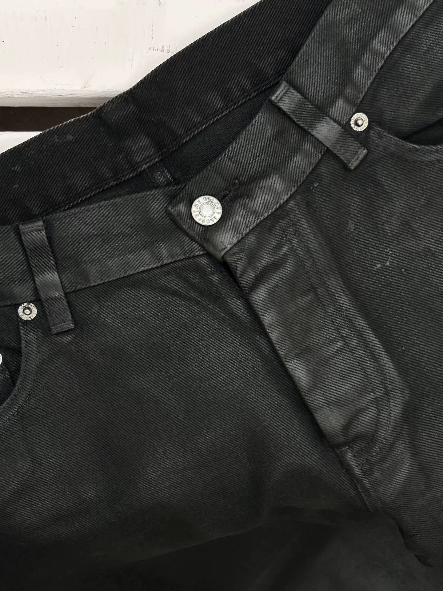 Helmut Lang helmut lang aw1998 waxed denim pants Size US 31 - 2 Thumbnail