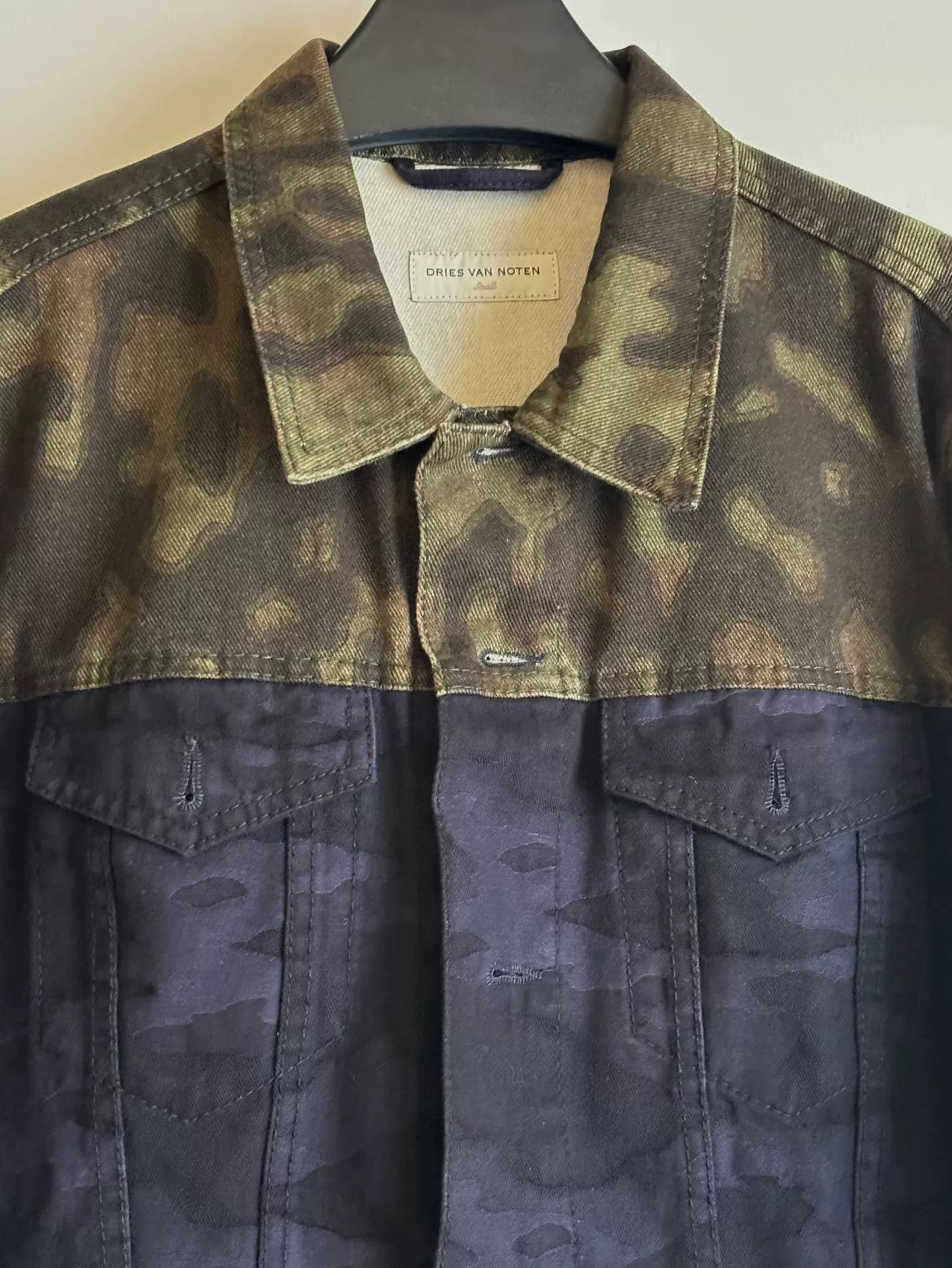 Dries Van Noten camo patchwork denim jacket by dries van noten Size US S / EU 44-46 / 1 - 3 Thumbnail
