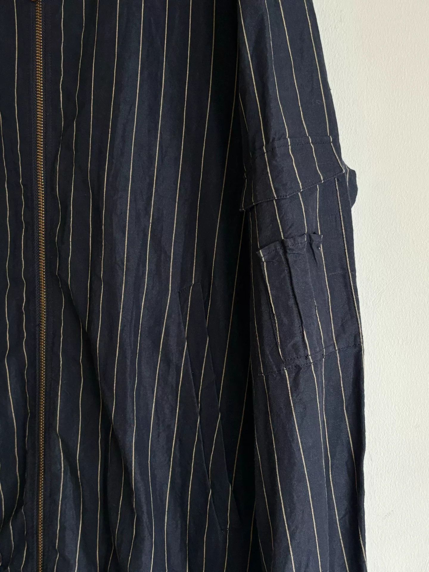 Ziggy Chen Decoster Striped Baseball Jacket in Navy Blue Size US L / EU 52-54 / 3 - 4 Thumbnail