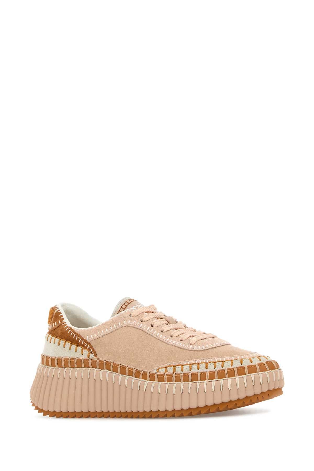 Chloe Pink Suede Nama Sneakers Size US 10 / IT 40 - 2 Thumbnail