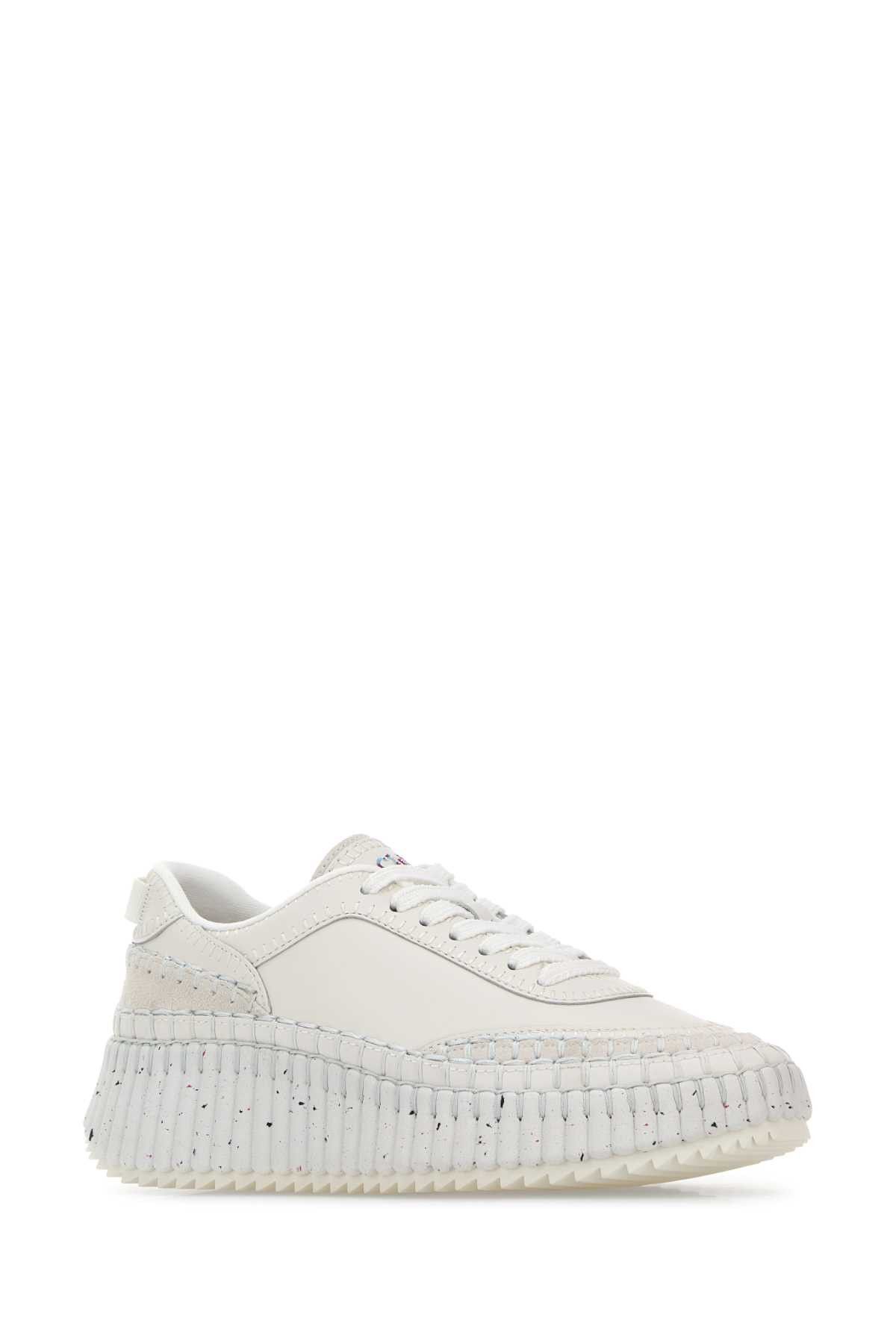 Chloe White Leather Nama Sneakers Size US 10 / IT 40 - 2 Thumbnail