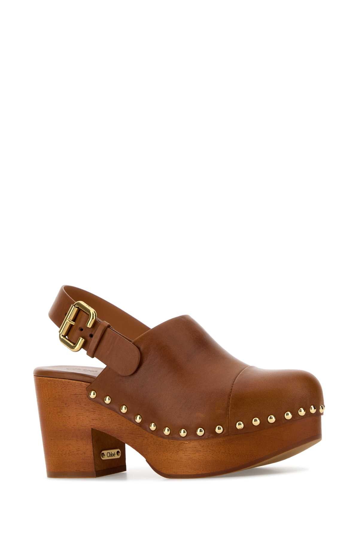 Chloe Caramel Leather Jeannette Clogs Size US 9 / IT 39 - 2 Thumbnail