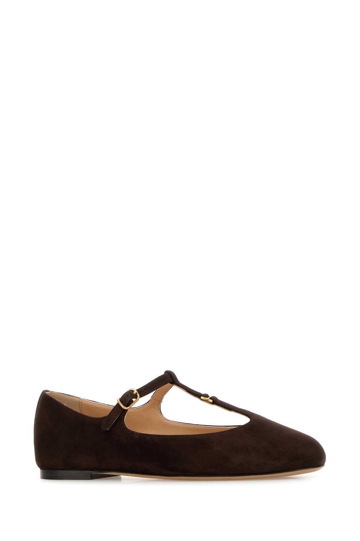 Chloe Dark Brown Suede Marcie Ballerinas Size US 7.5 / IT 37.5 - 2 Thumbnail