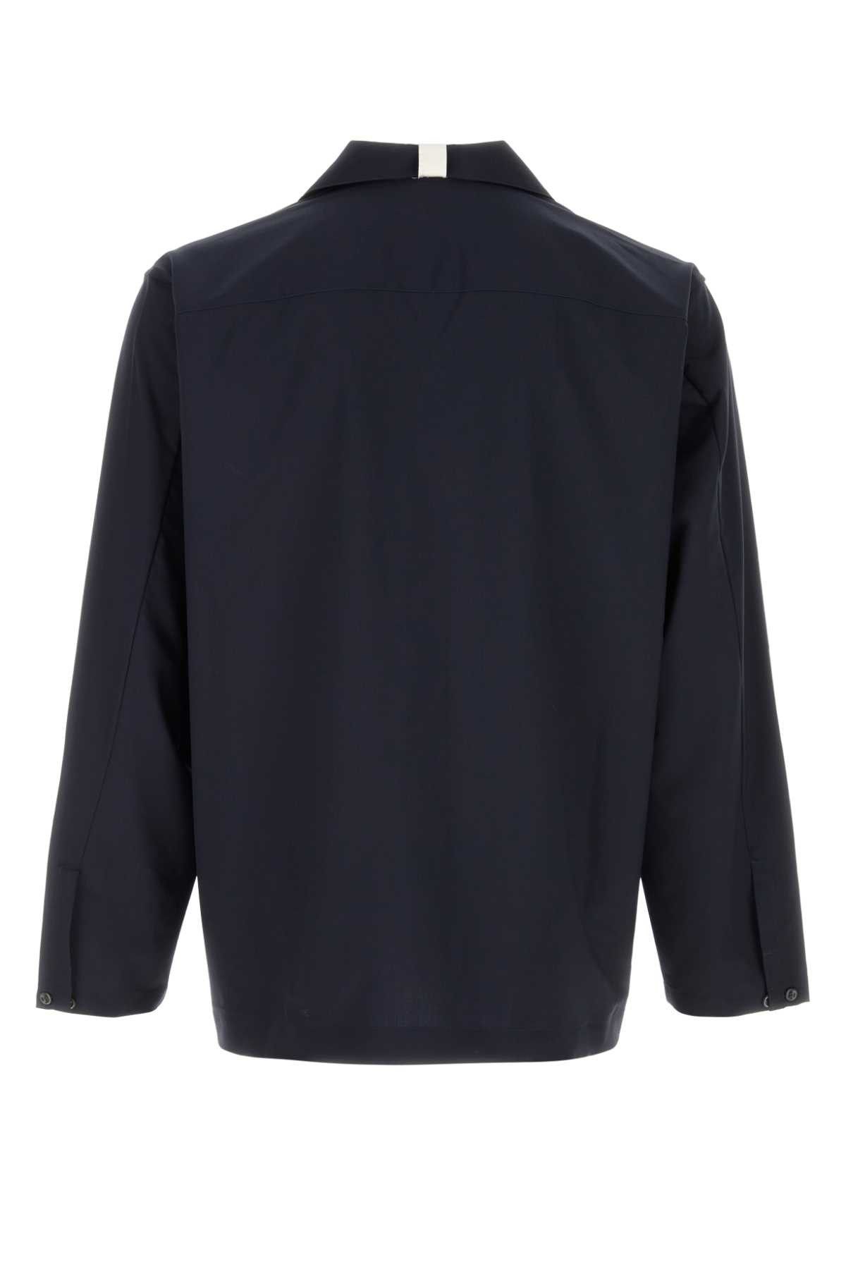 Umit Benan Navy Blue Wool Havana Shirt Size US L / EU 52-54 / 3 - 2 Thumbnail