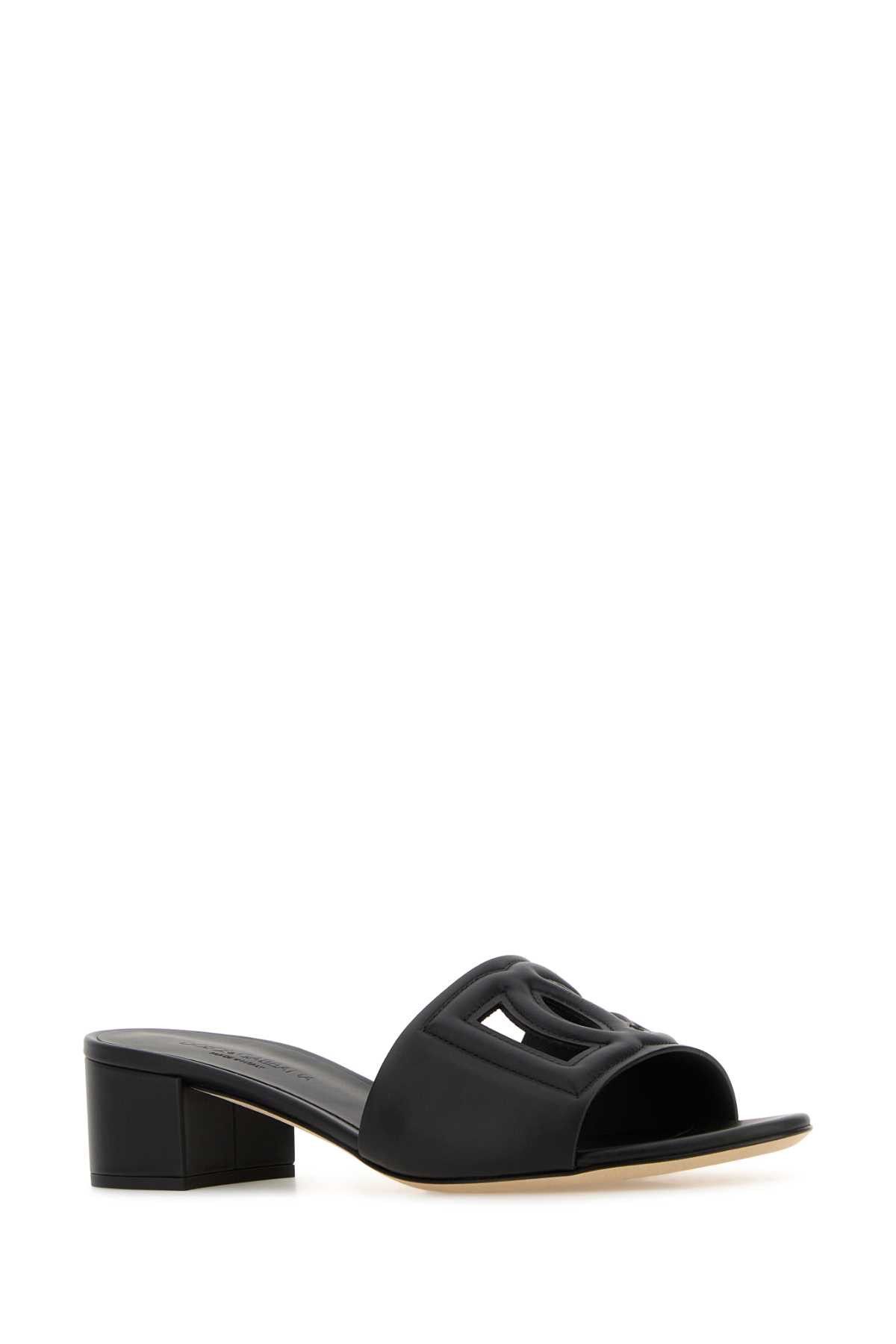 Dolce & Gabbana Black Leather Mules Size US 6 / IT 36 - 2 Thumbnail