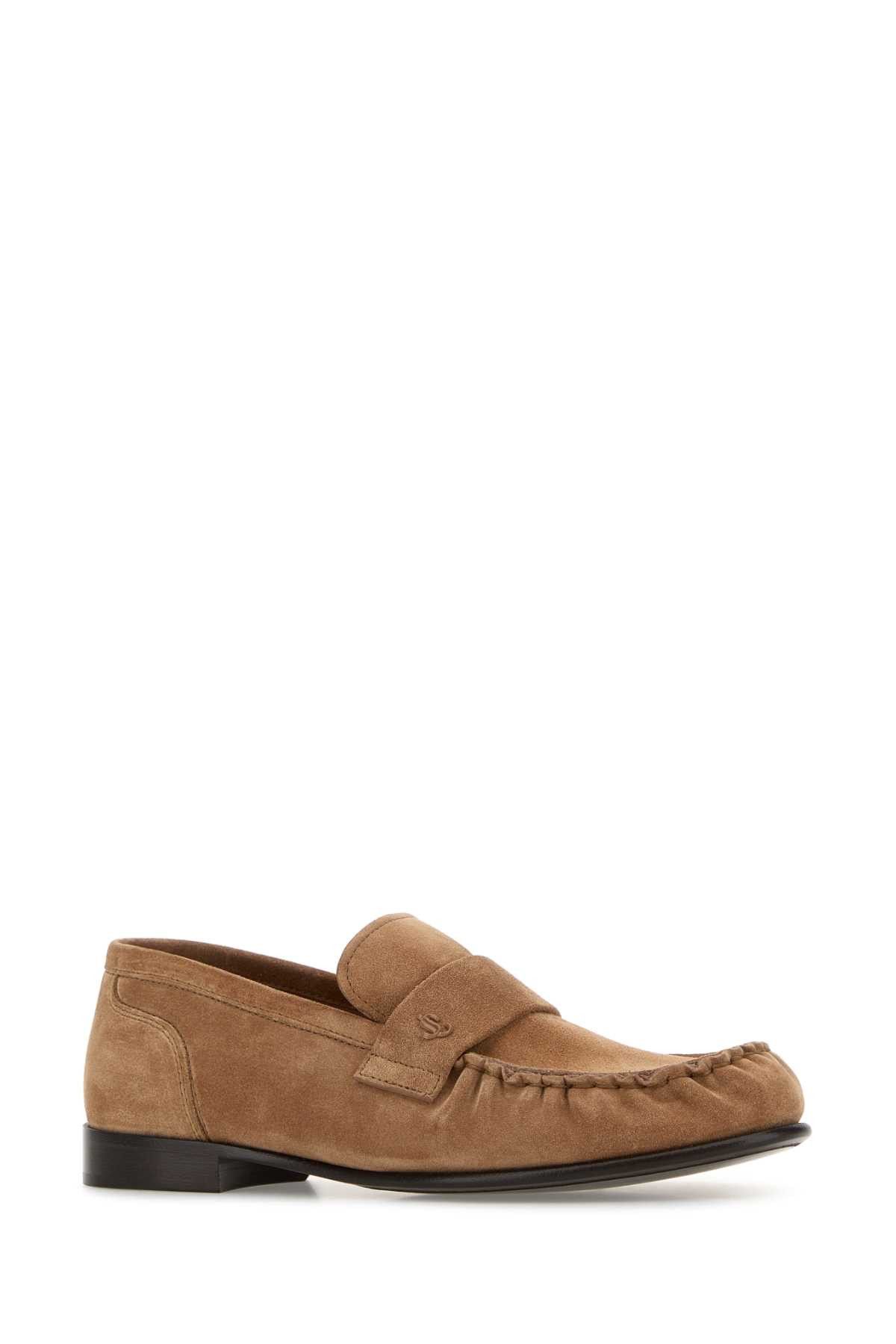 Jimmy Choo Camel Suede Ellis Loafers Size US 7 / IT 37 - 2 Thumbnail