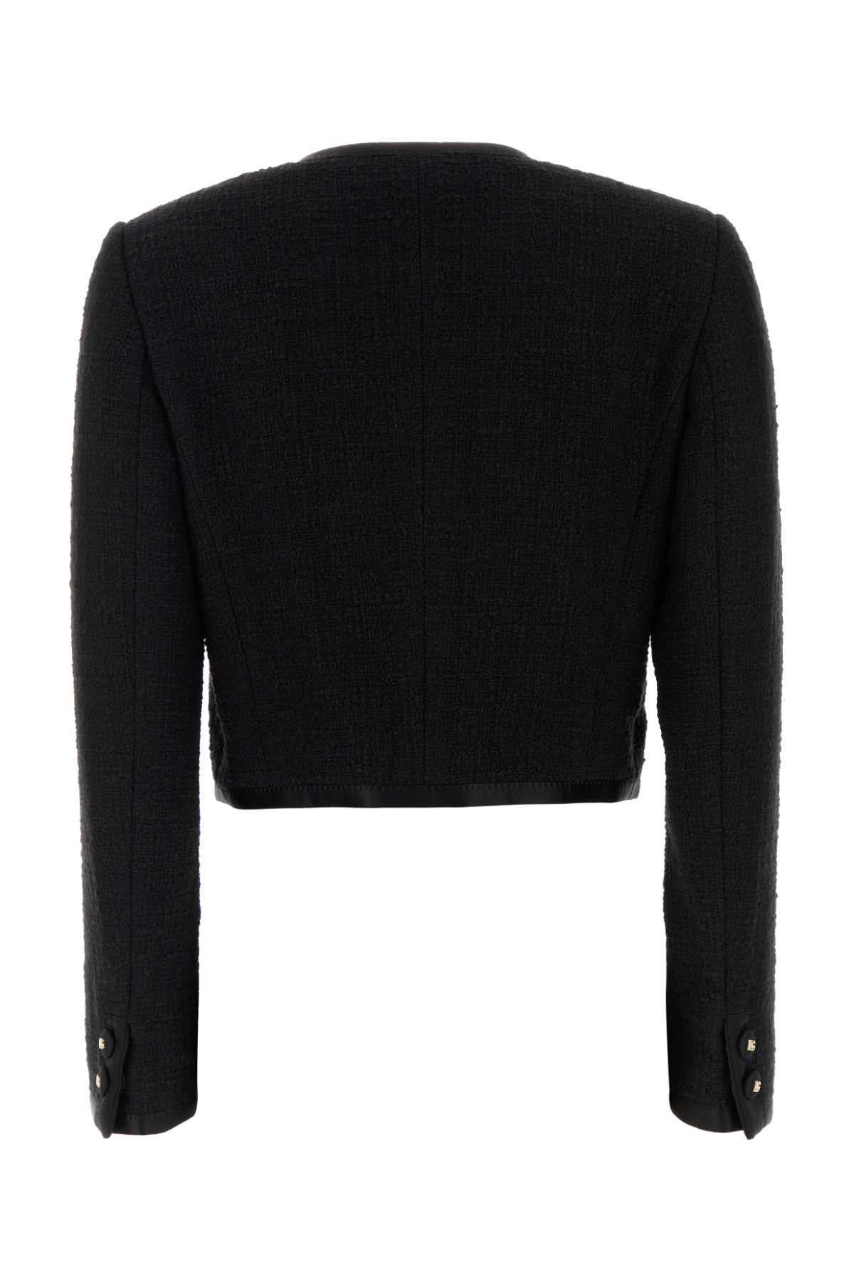 Dolce & Gabbana Black Boucle Blazer Size S / US 4 / IT 40 - 2 Thumbnail