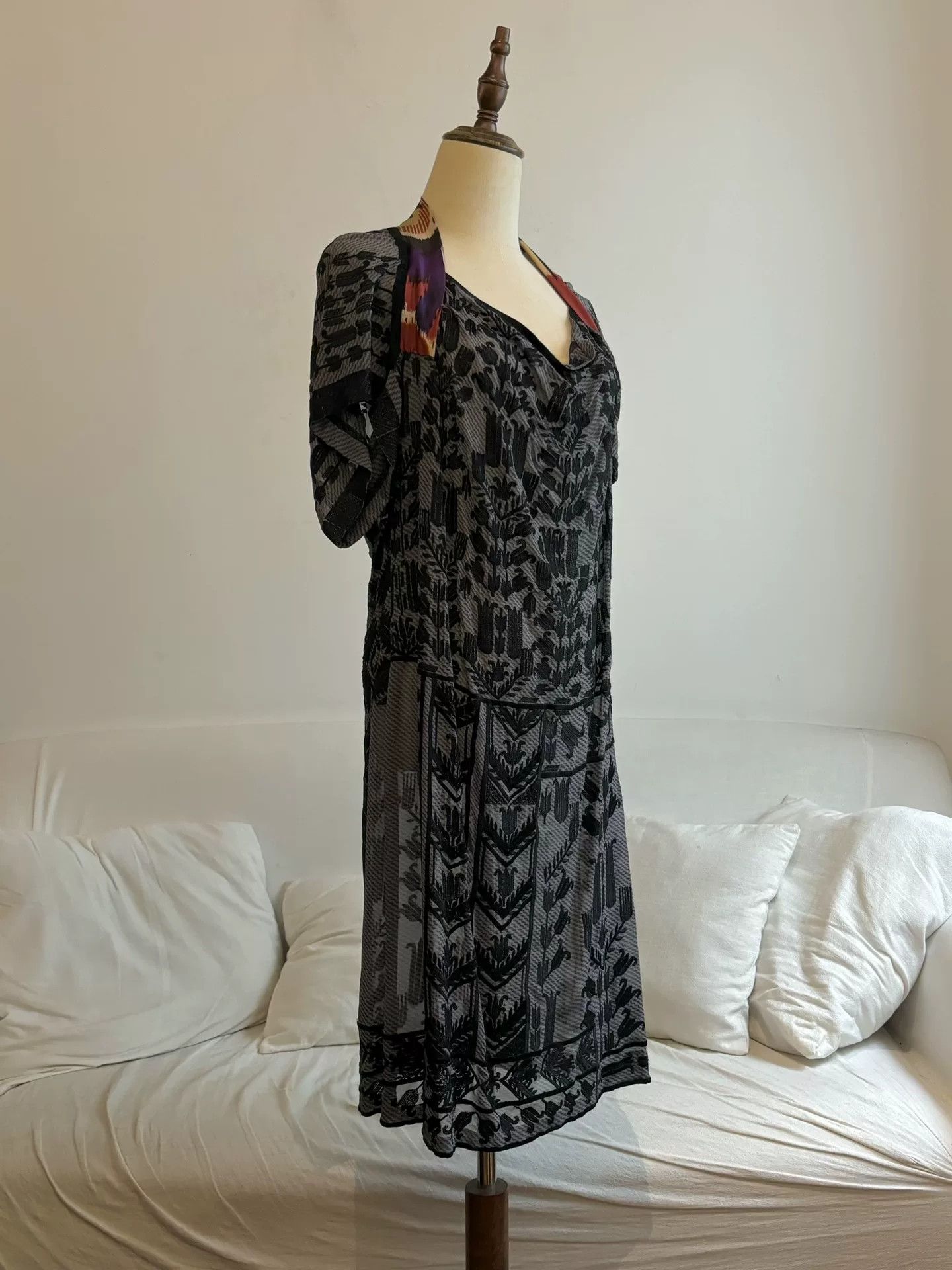 Dries Van Noten drapes and tulip print silk dress Size M / US 6-8 / IT 42-44 - 3 Thumbnail