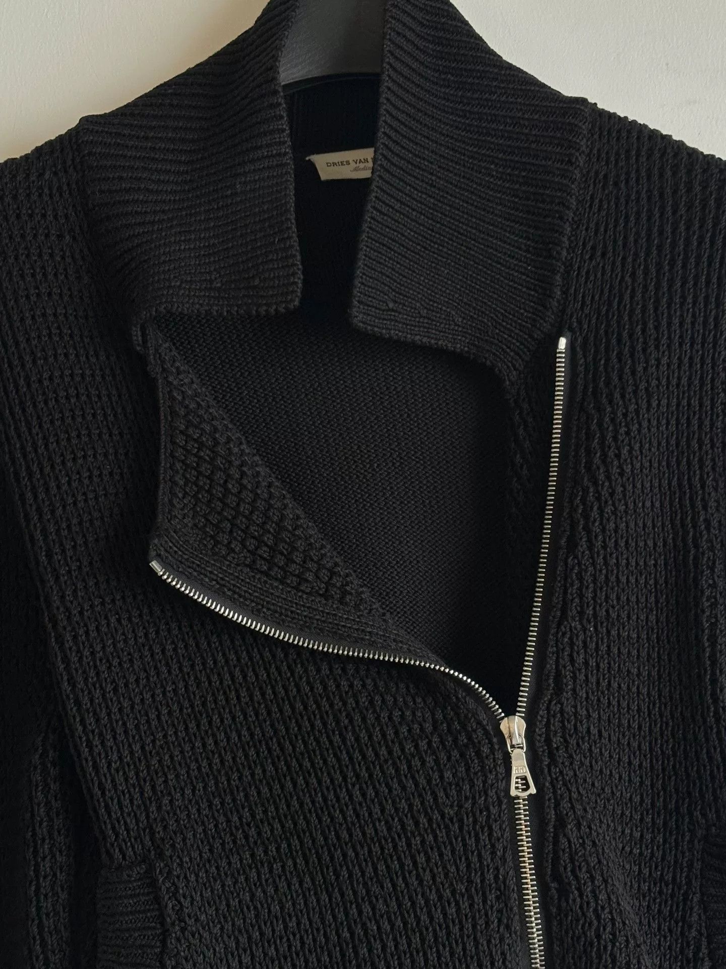 Dries Van Noten black zippered knit jacket by Dries Van Noten Size M / US 6-8 / IT 42-44 - 2 Thumbnail