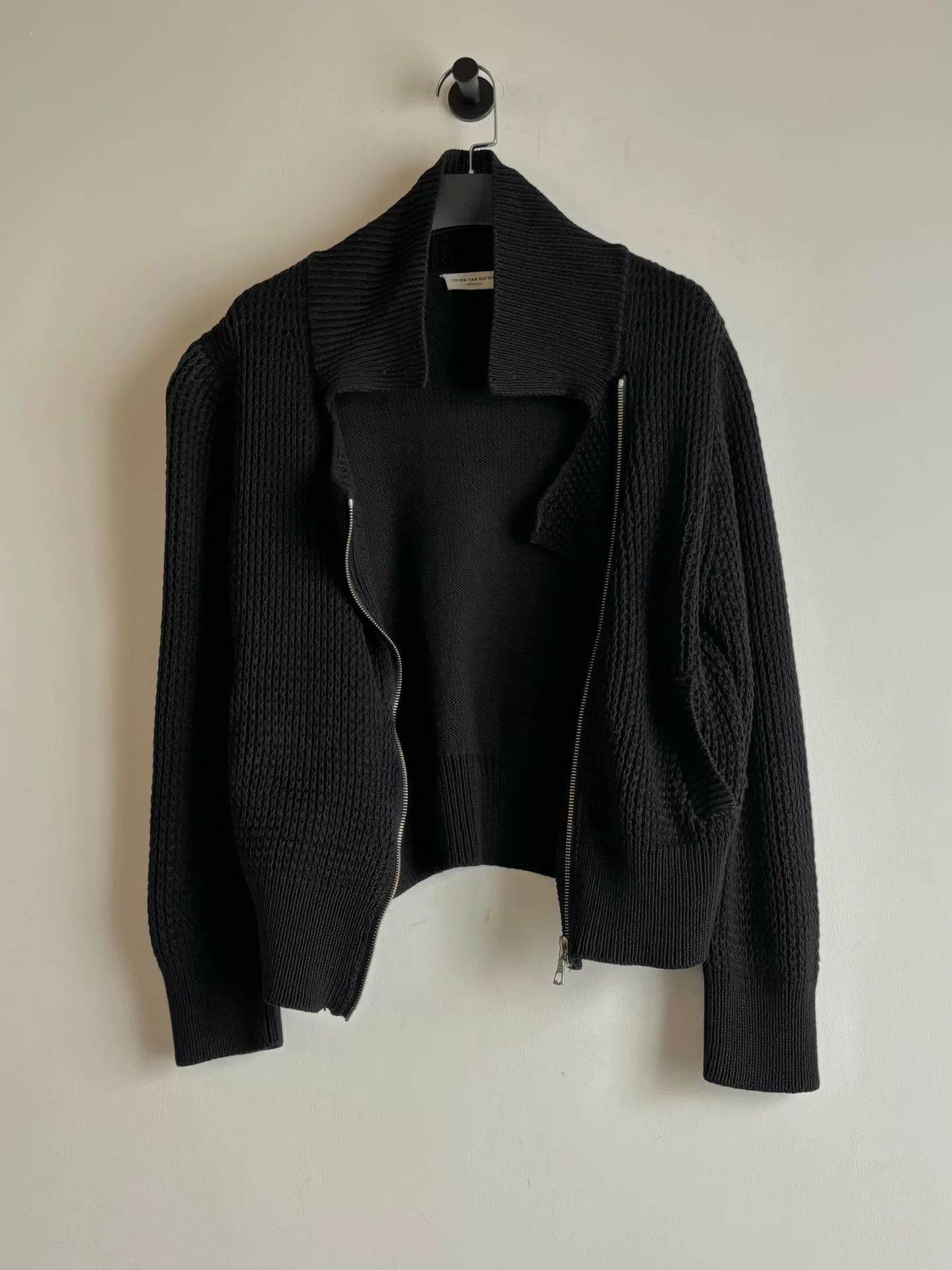 Dries Van Noten black zippered knit jacket by Dries Van Noten Size M / US 6-8 / IT 42-44 - 4 Thumbnail