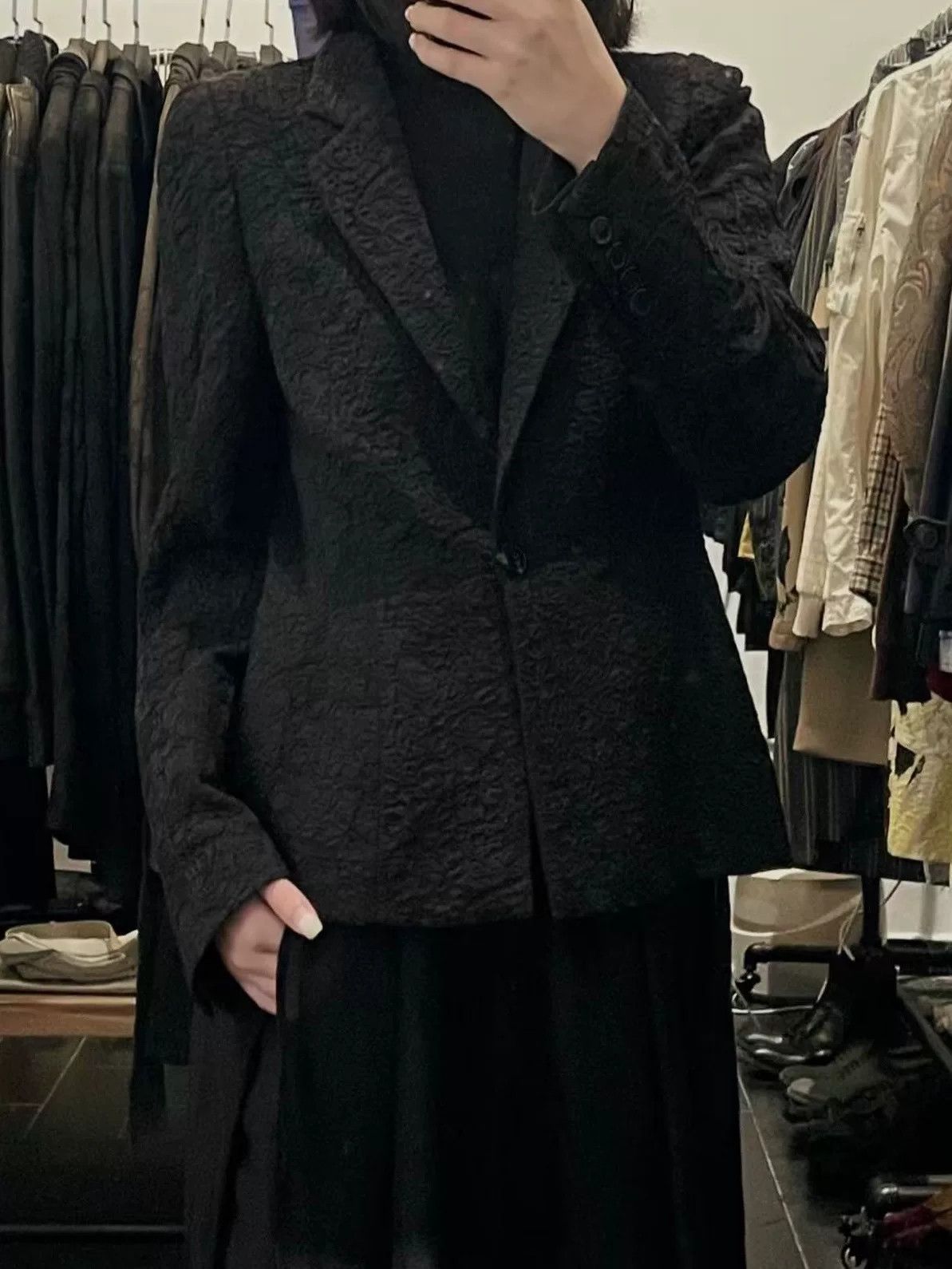 Dries Van Noten Dries Van Noten Black Jacquard Blazer Size M / US 6-8 / IT 42-44 - 2 Thumbnail