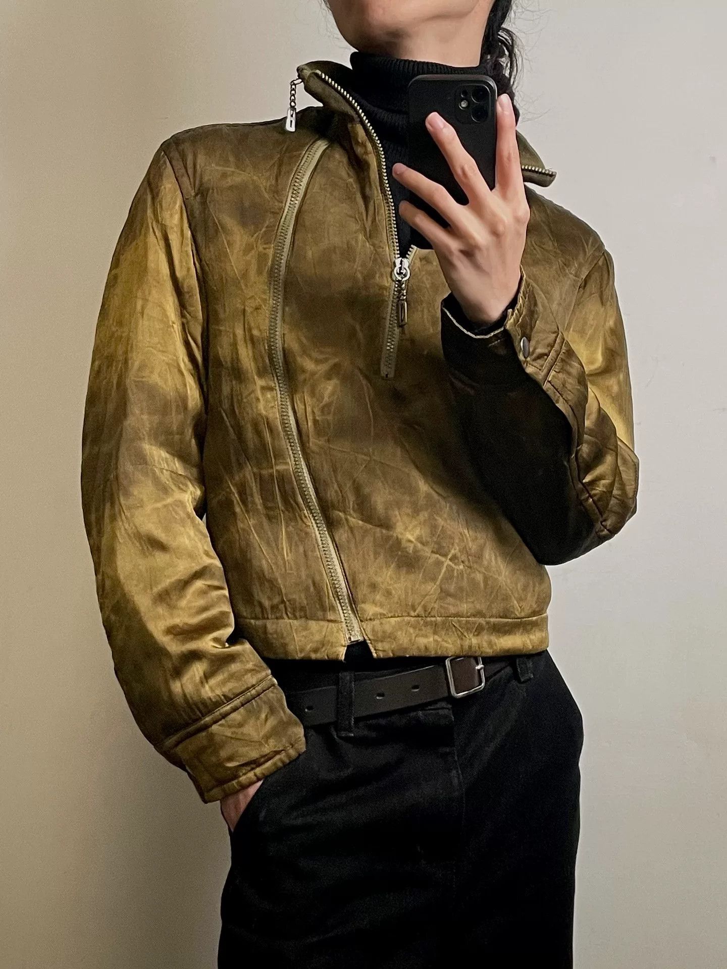 Dirk Bikkembergs 90s Gold Ripple Short Jacket by Dirk Bikkembergs Size US M / EU 48-50 / 2 - 2 Thumbnail