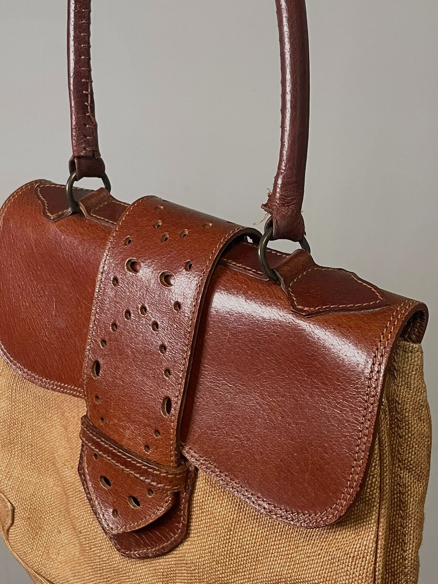 Dries Van Noten Dries Van Noten Vintage Leather Canvas Tote Bag Size ONE SIZE - 4 Thumbnail