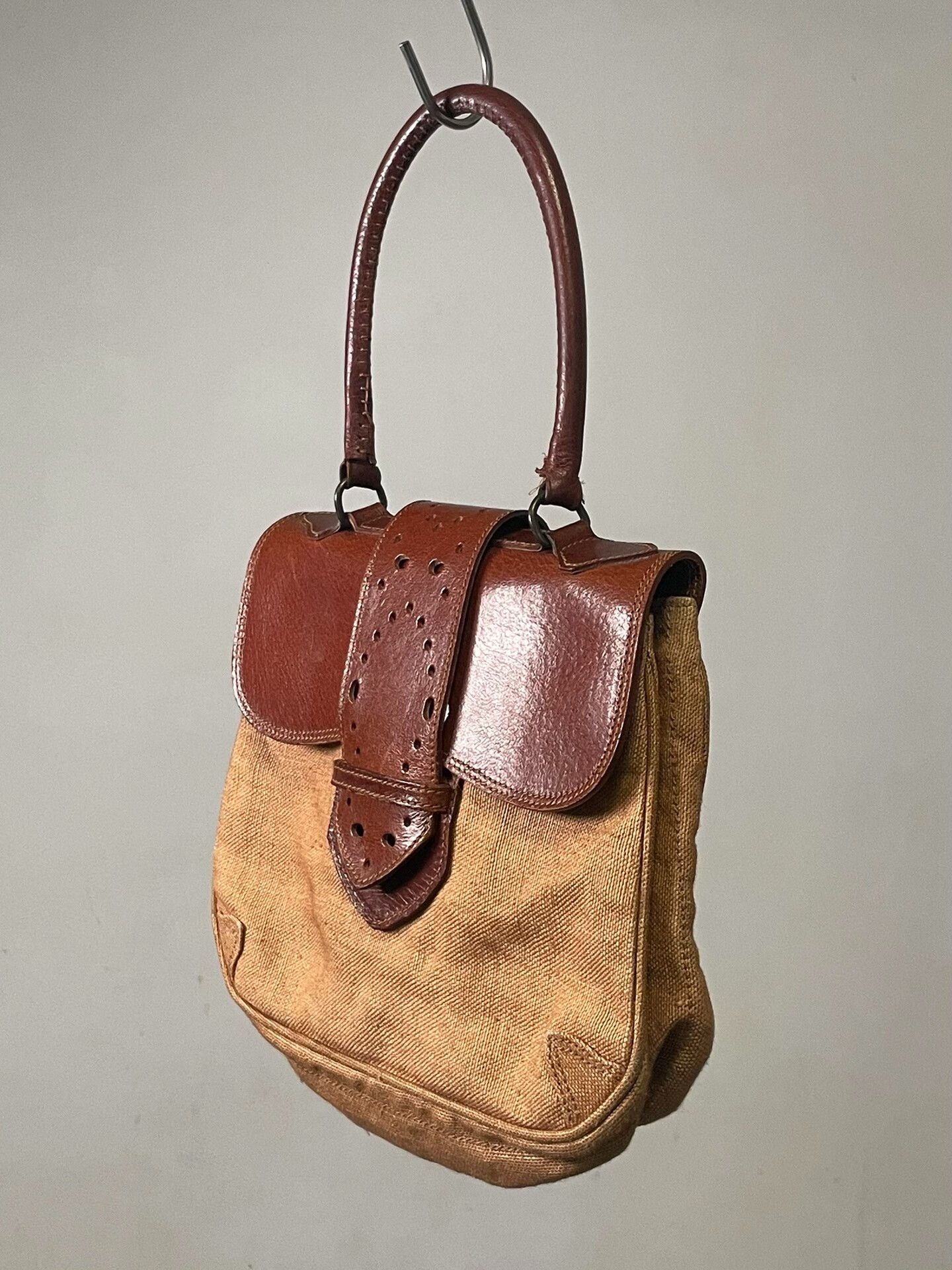 Dries Van Noten Dries Van Noten Vintage Leather Canvas Tote Bag Size ONE SIZE - 2 Thumbnail
