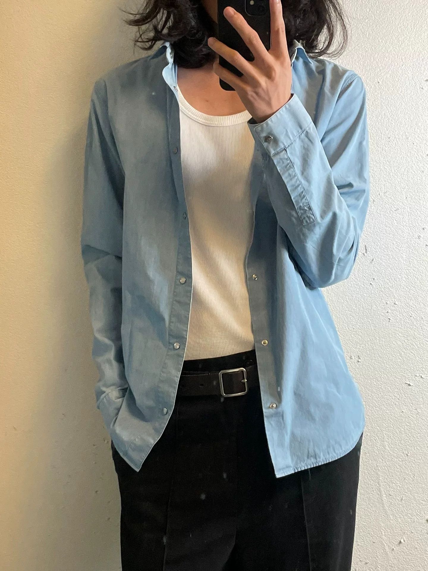 Dior light blue cotton shirt by Dior Size US M / EU 48-50 / 2 - 2 Thumbnail