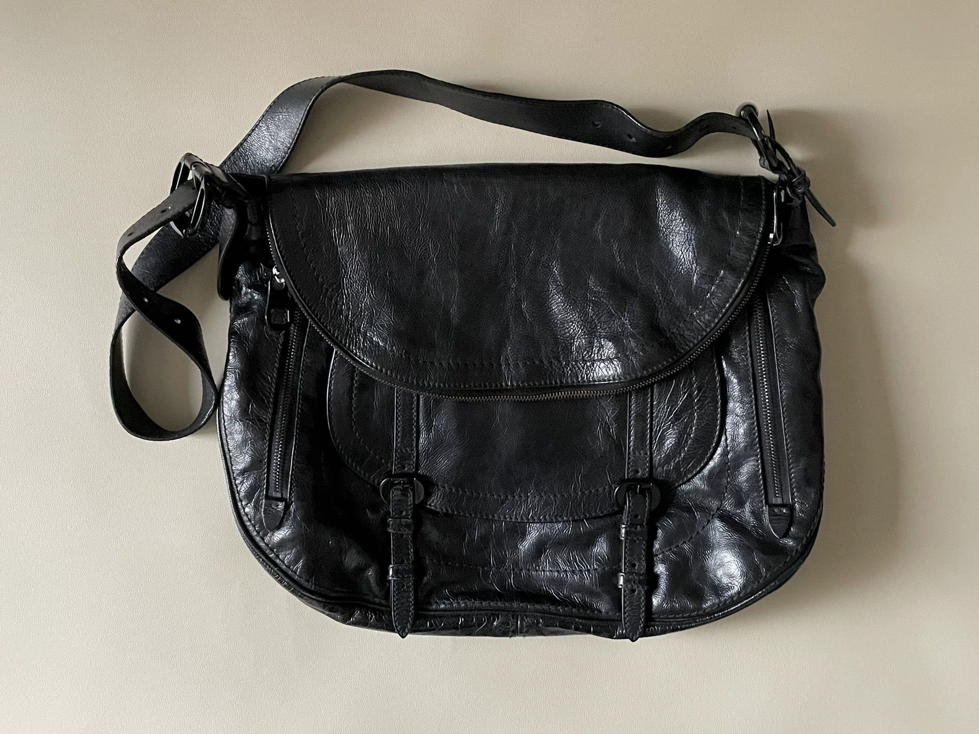 Alexander McQueen Alexander McQueen Waxed Leather Saddle Bag Size ONE SIZE - 3 Thumbnail