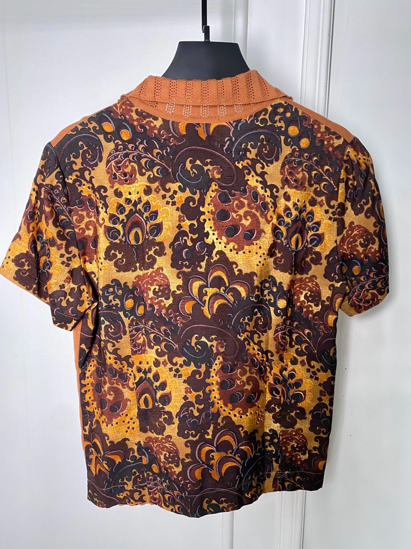 Dries Van Noten knotted collar short sleeve knit top Size US M / EU 48-50 / 2 - 3 Thumbnail