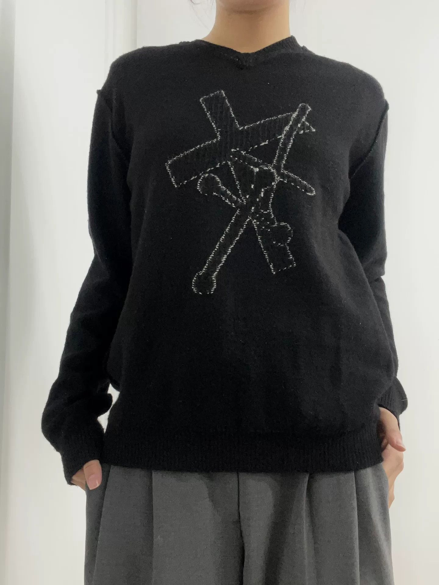 Comme des Garcons black knit sweater with unique design Size US S / EU 44-46 / 1 - 3 Thumbnail
