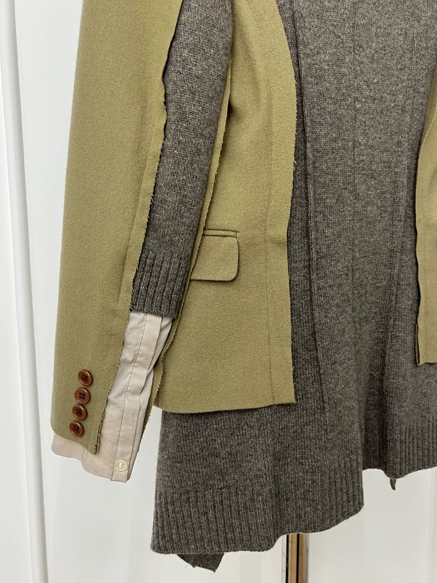 Undercover deconstructed wool suit jacket in beige Size S / US 4 / IT 40 - 3 Thumbnail