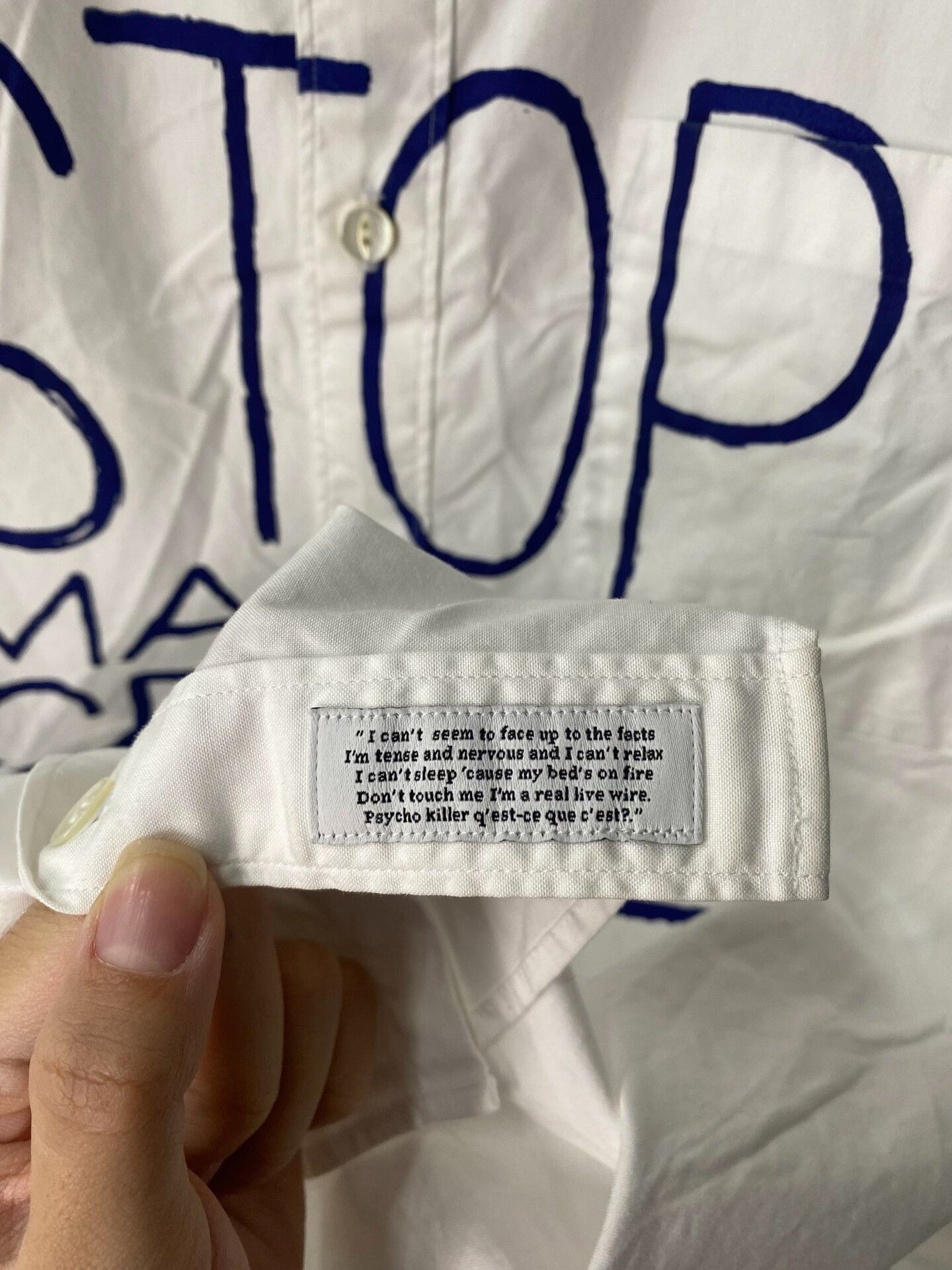 Comme des Garcons undercover white long sleeve shirt with text Size US M / EU 48-50 / 2 - 2 Thumbnail