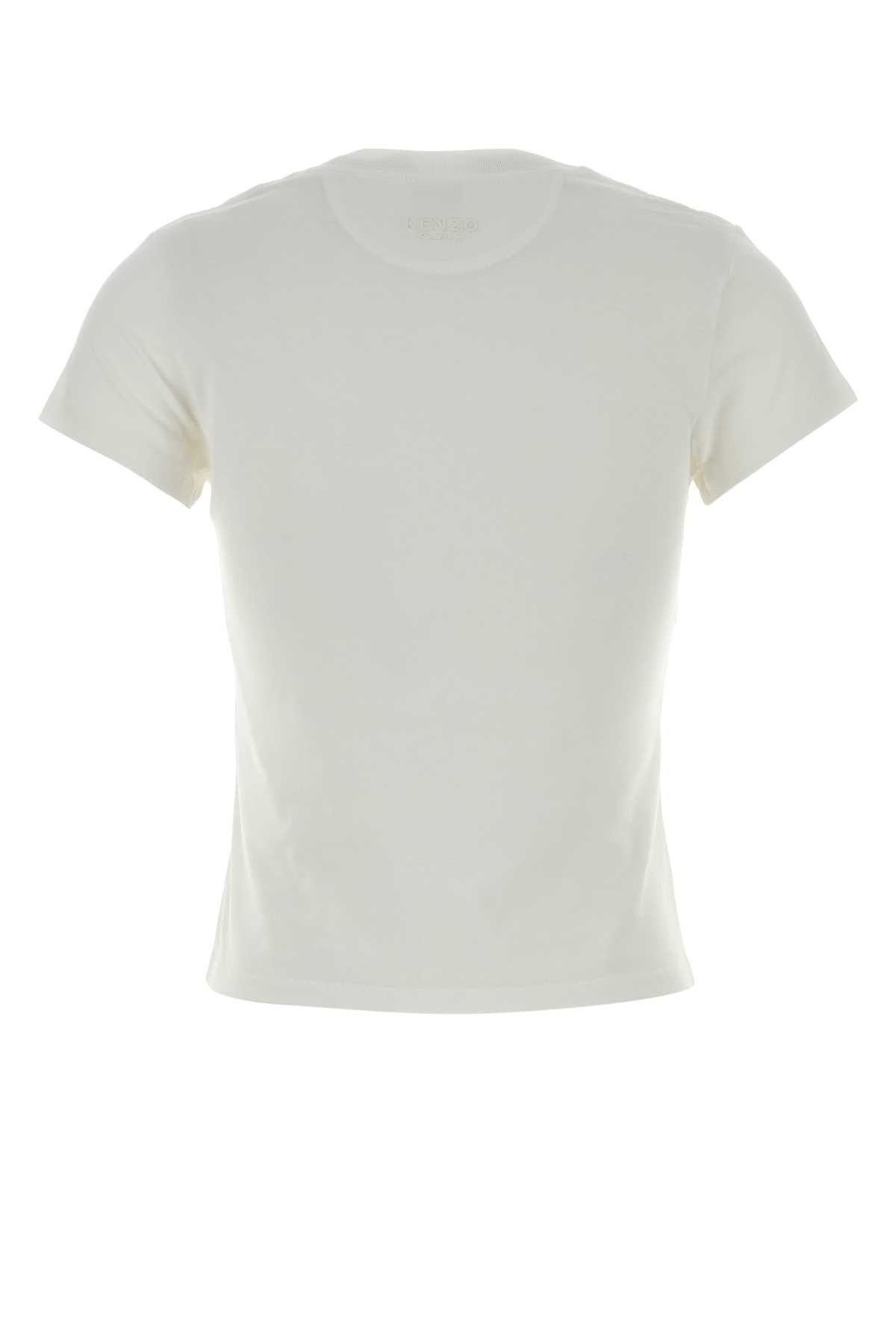 Kenzo White Cotton T-Shirt Size XS / US 0-2 / IT 36-38 - 2 Thumbnail