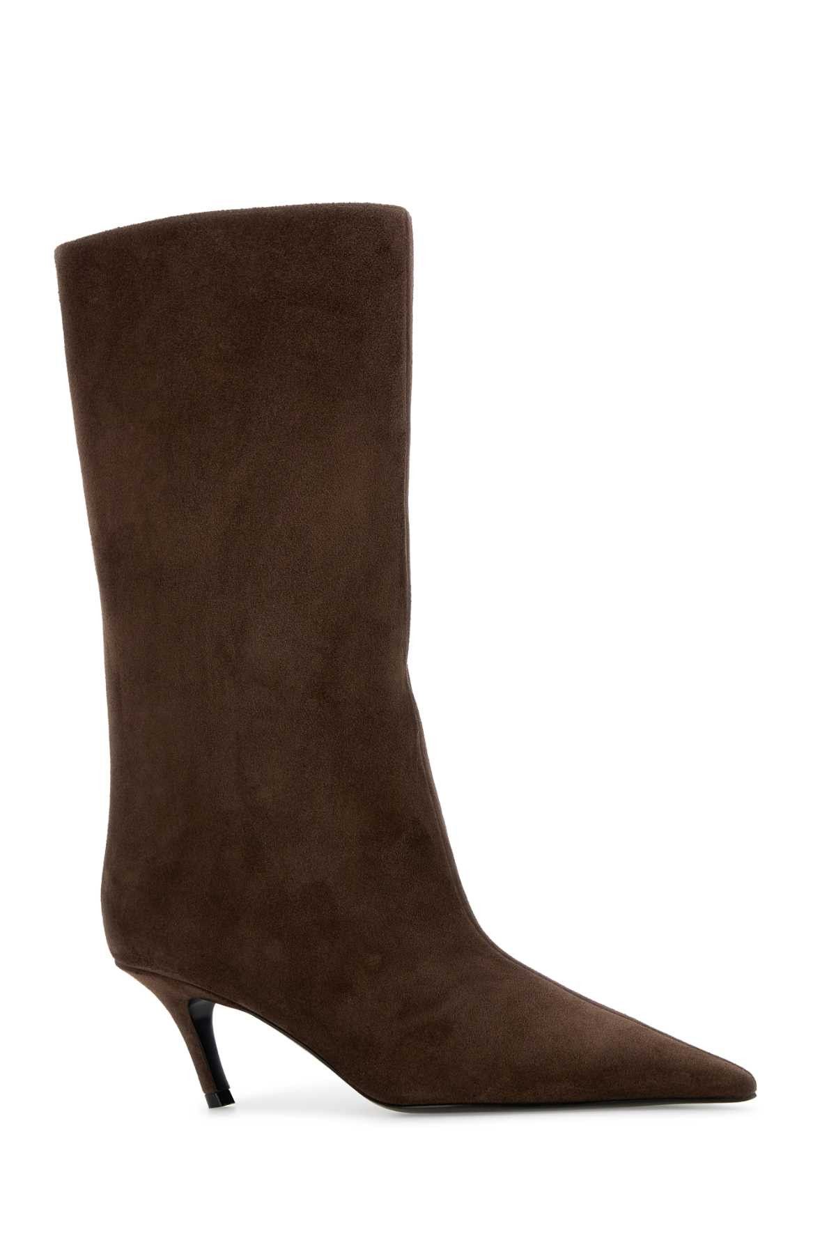Amina Muaddi Brown Suede Fiona Boots Size US 6 / IT 36 - 2 Thumbnail