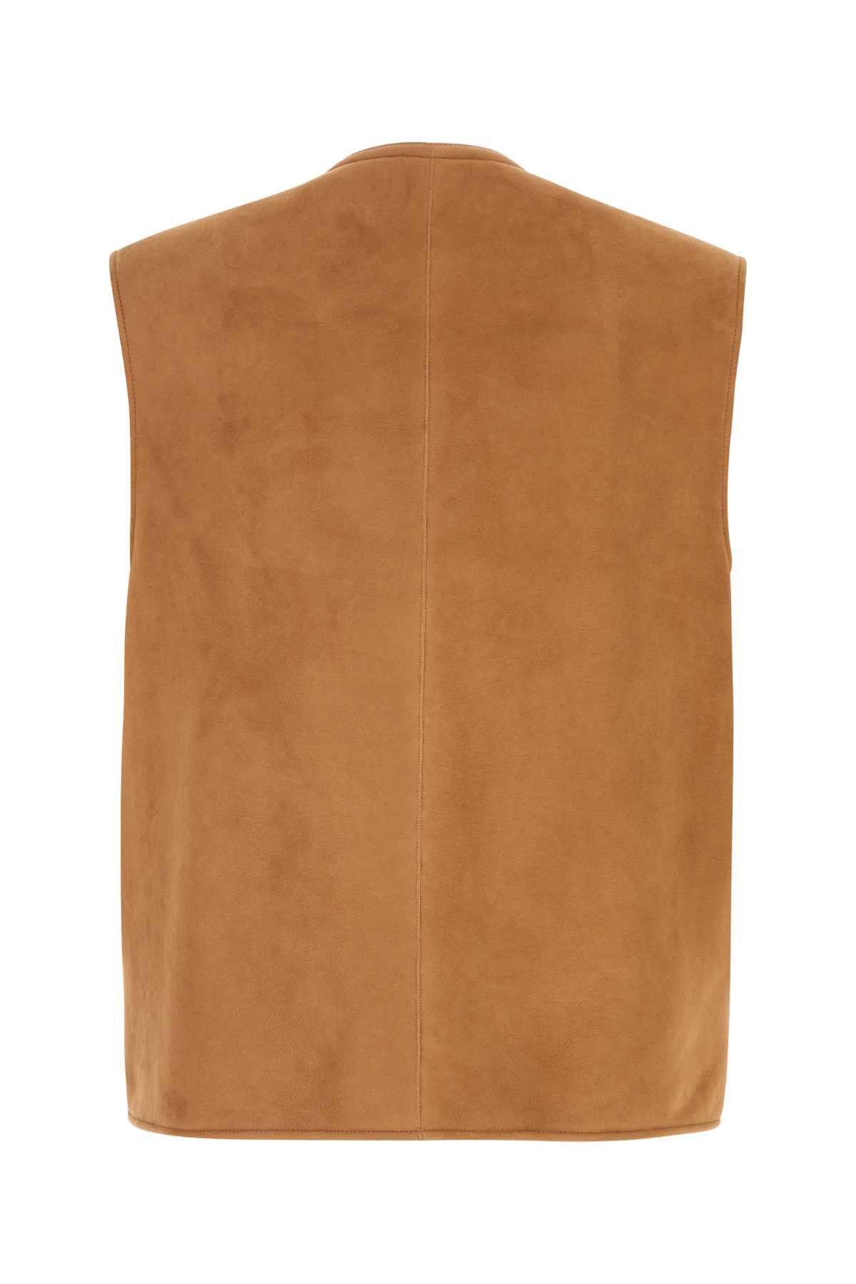 Umit Benan Camel Shearling Vest Size US L / EU 52-54 / 3 - 2 Thumbnail