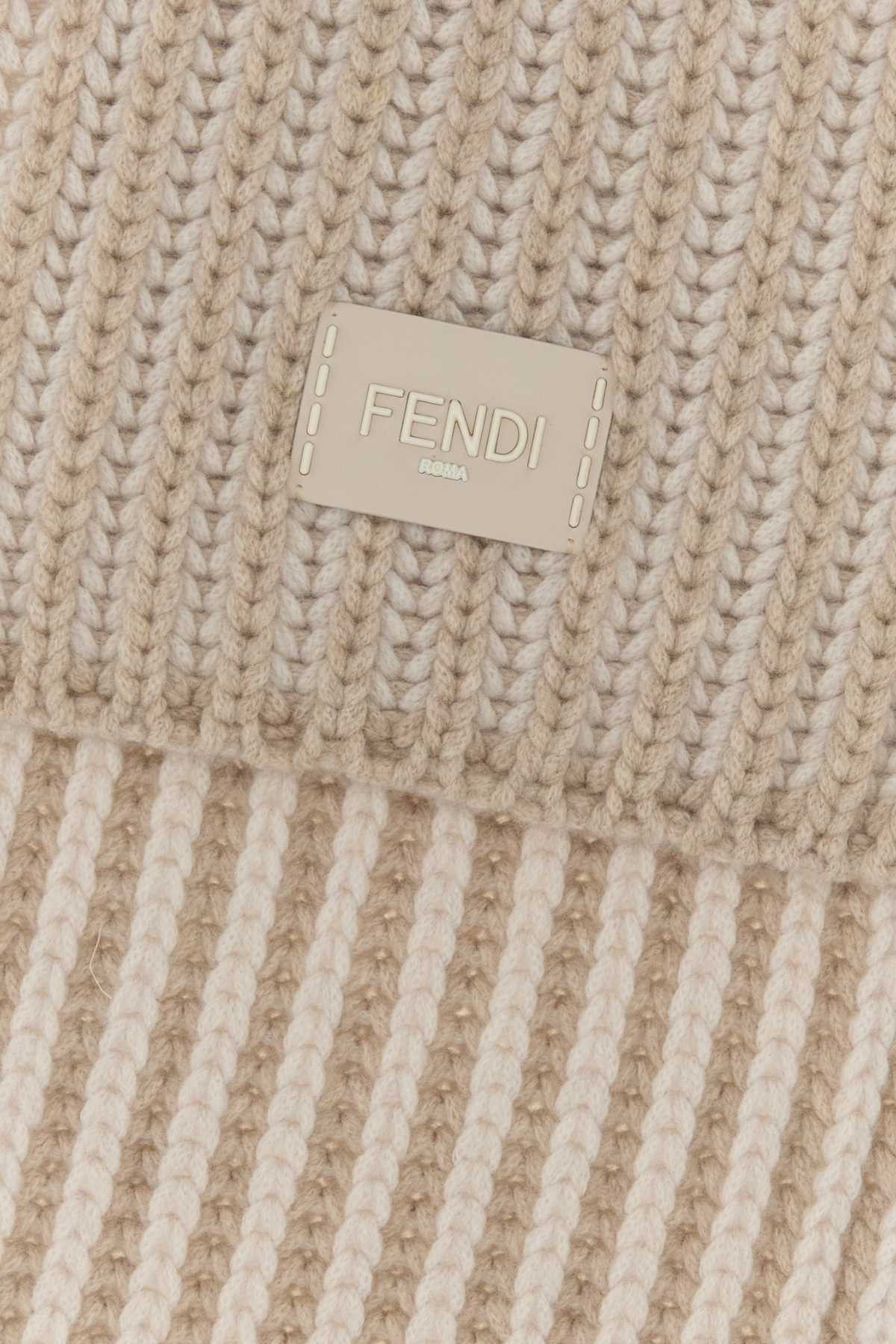 Fendi Sand Wool Blend Scarf Size ONE SIZE - 2 Thumbnail