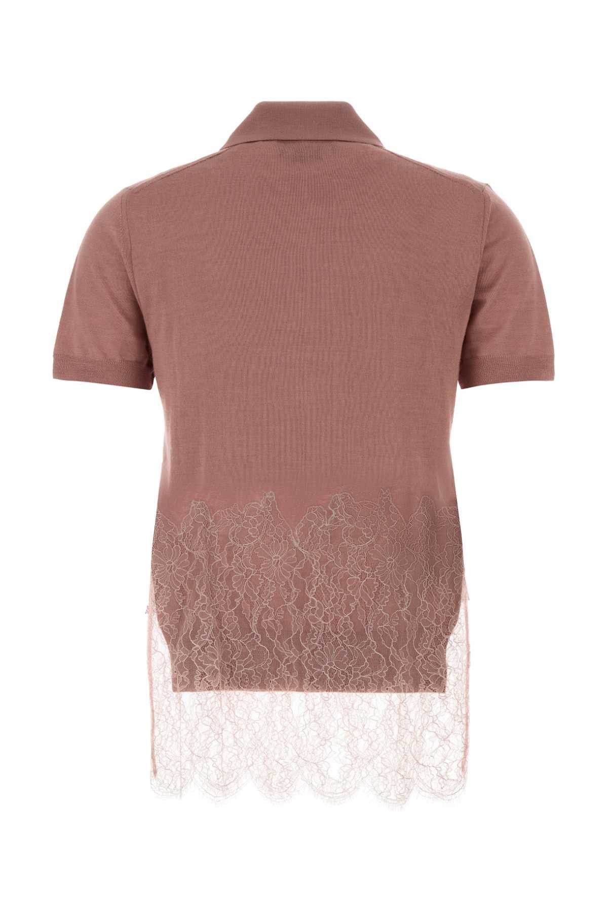 Fendi Antiqued Pink Cashmere Blend Polo Shirt Size XS / US 0-2 / IT 36-38 - 2 Thumbnail
