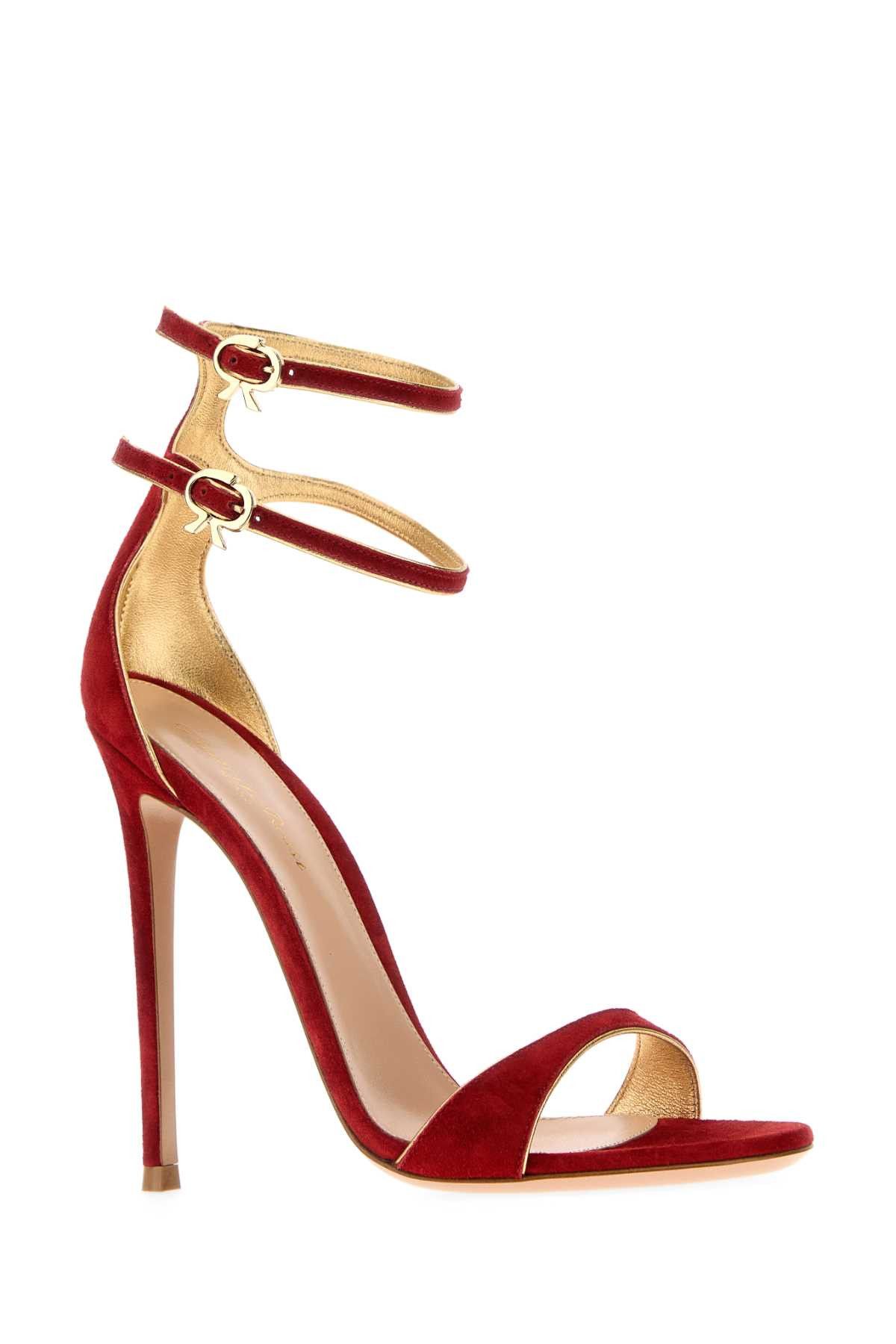 Gianvito Rossi Red Suede Visctorine Sandals Size US 6 / IT 36 - 2 Thumbnail