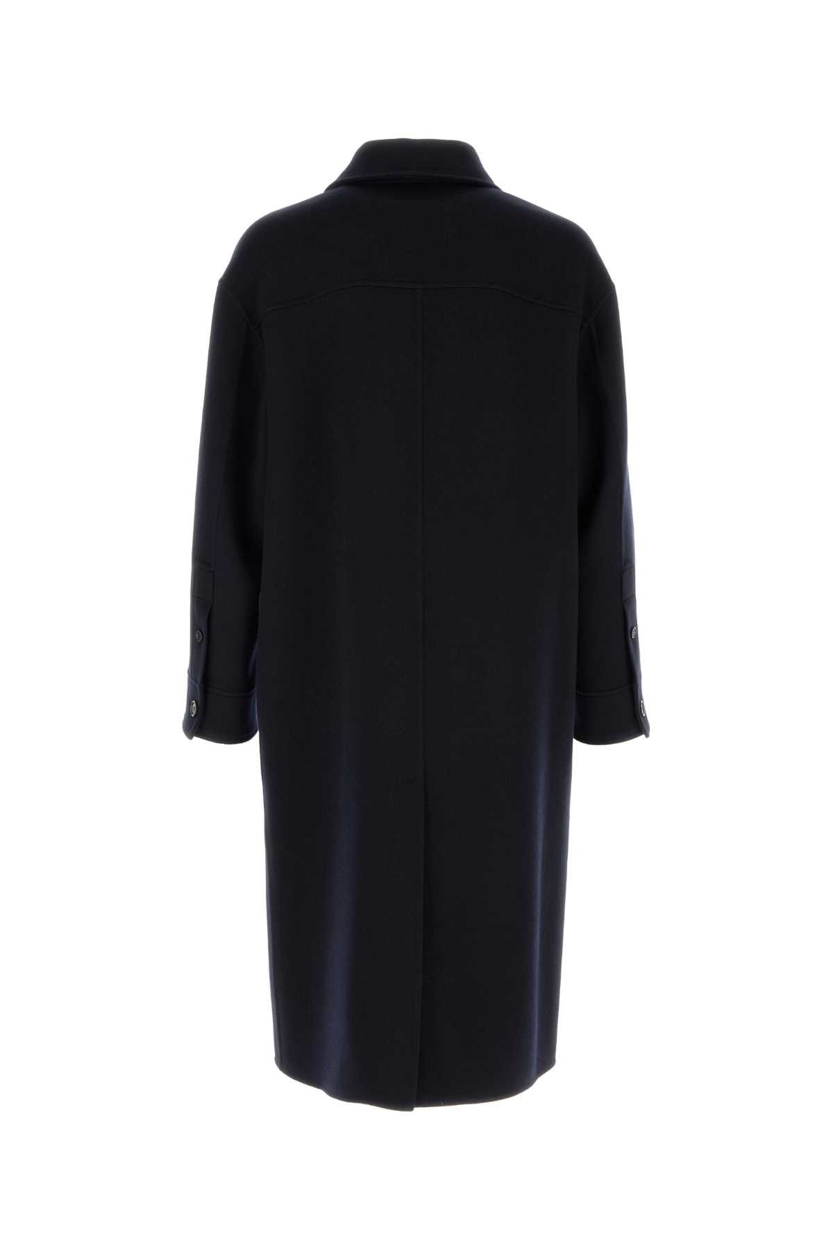 Loewe Navy Blue Wool Blend Coat Size US L / EU 52-54 / 3 - 2 Thumbnail
