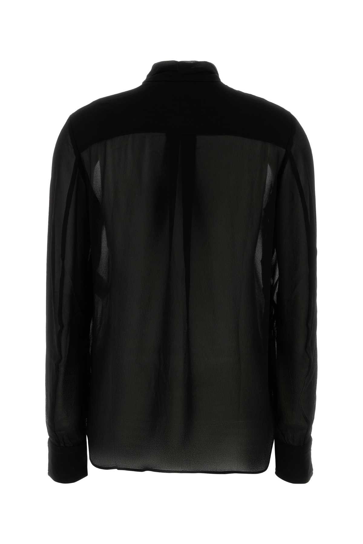 Isabel Marant Black Crepe Elaura Blouse Size S / US 4 / IT 40 - 2 Thumbnail