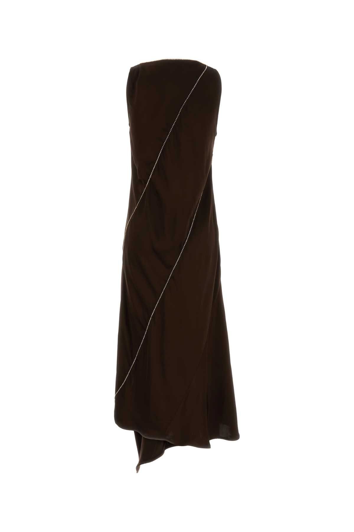 Jil Sander Chocolate Satin Dress Size S / US 4 / IT 40 - 2 Thumbnail