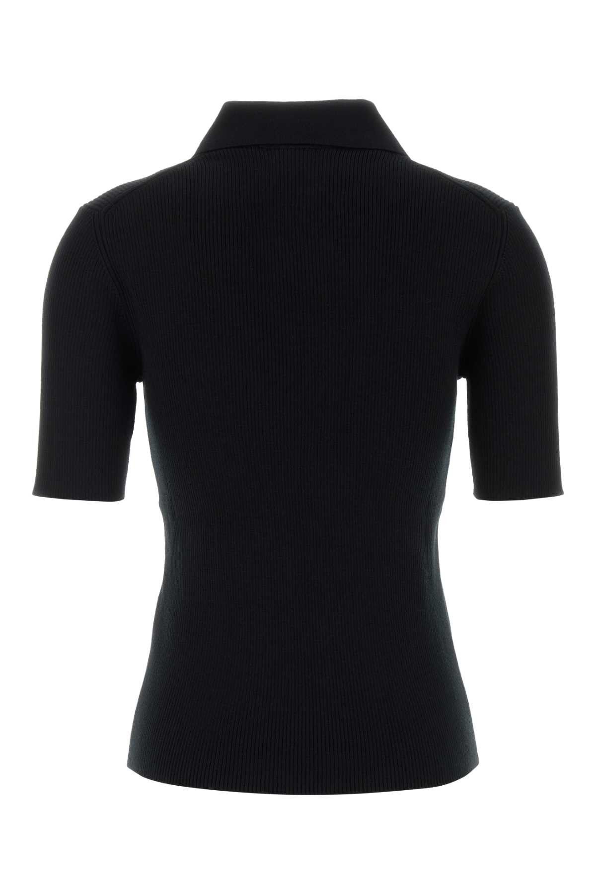 Jil Sander Black Wool Polo Shirt Size XS / US 0-2 / IT 36-38 - 2 Thumbnail