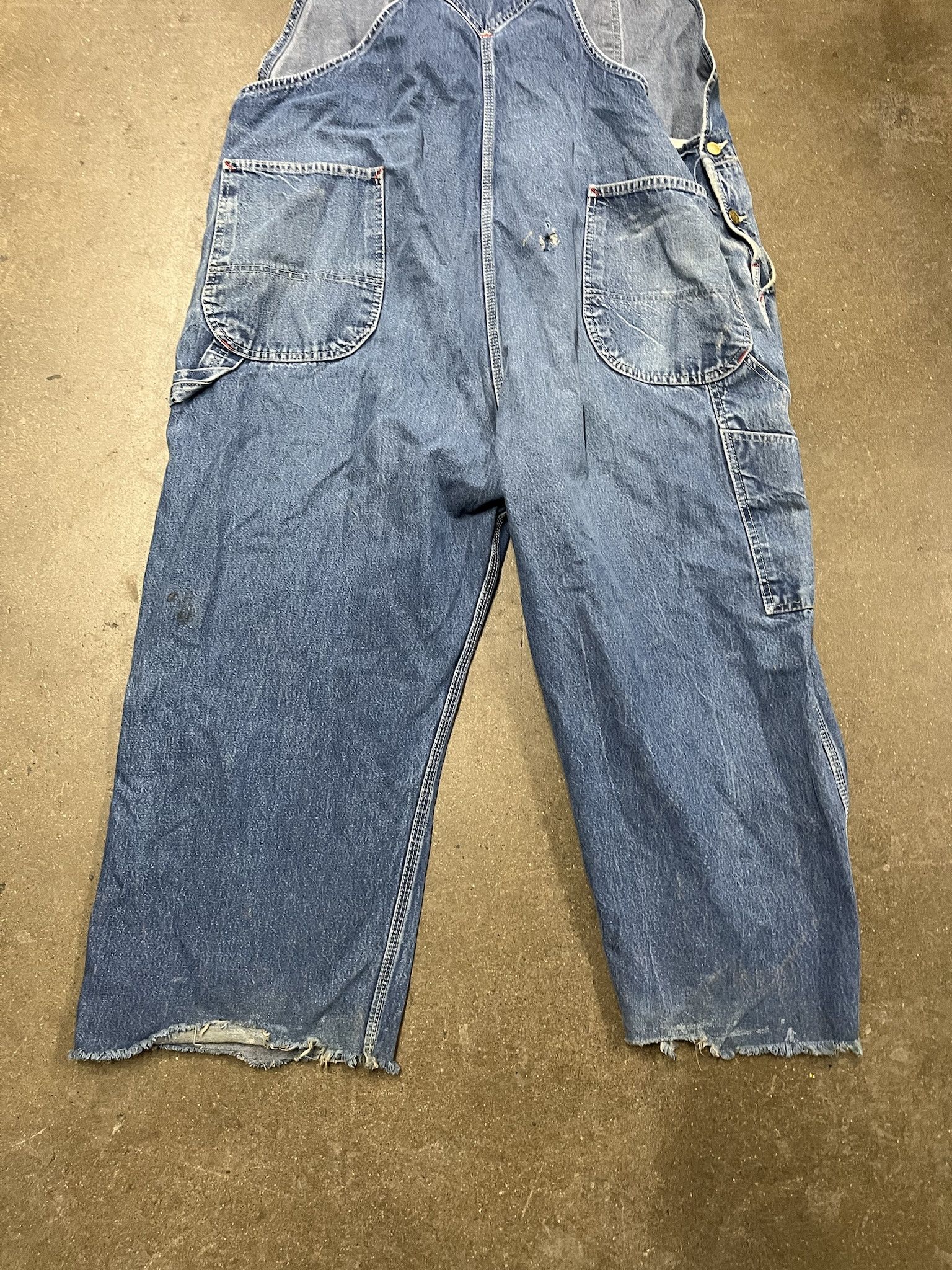 Carhartt Vintage 2000s Dickies Denim Distressed Overalls Cropped Leg Size 46 Size US 42 / EU 58 - 9 Thumbnail
