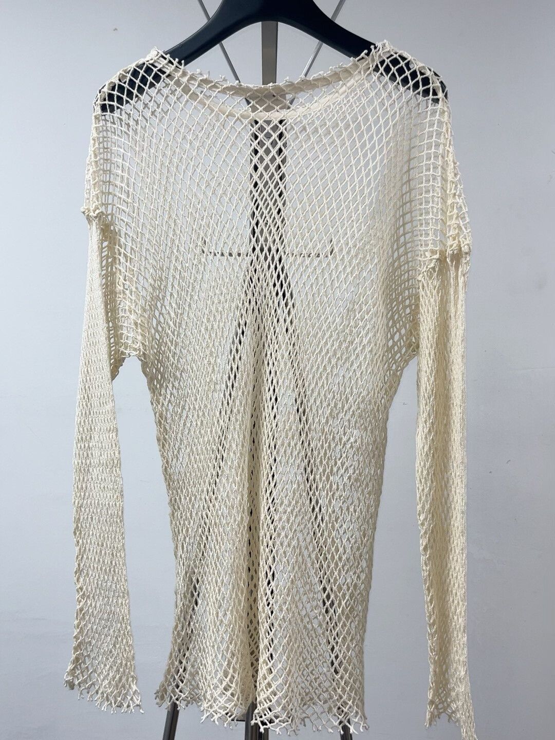 Dries Van Noten drapes in cream mesh long sleeve top Size S / US 4 / IT 40 - 3 Thumbnail