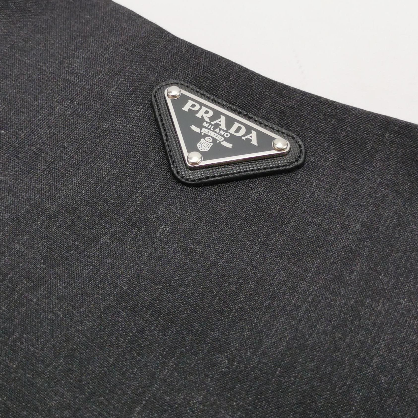 Prada Prada Black Wool Triangle Logo Spaghetti Strap Dress 0079 Size US 36 / EU 52 - 3 Thumbnail