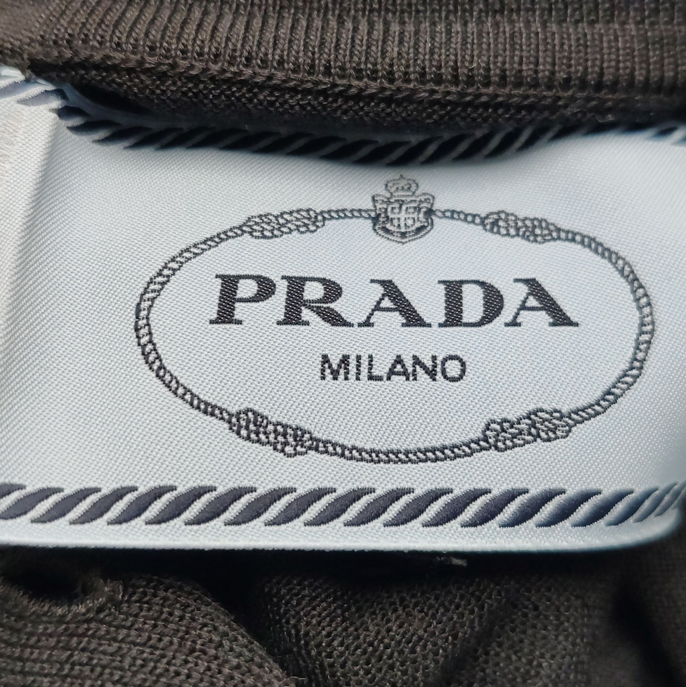 Prada Prada Pleated Black Logo Dress for Women 0079 Size US 36 / EU 52 - 6 Thumbnail