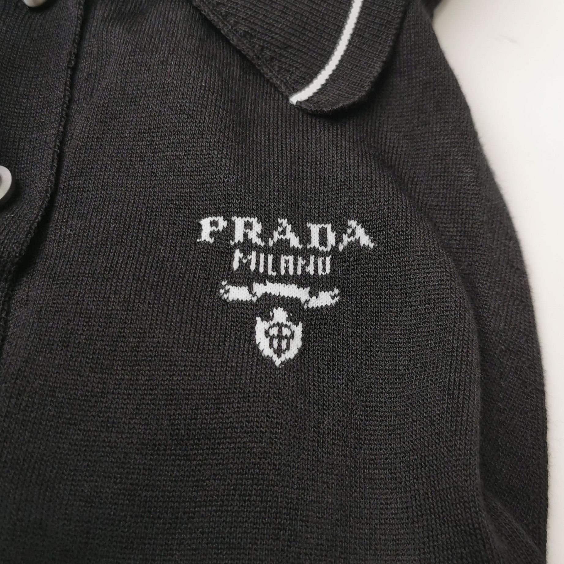 Prada Prada Pleated Black Logo Dress for Women 0079 Size US 36 / EU 52 - 3 Thumbnail
