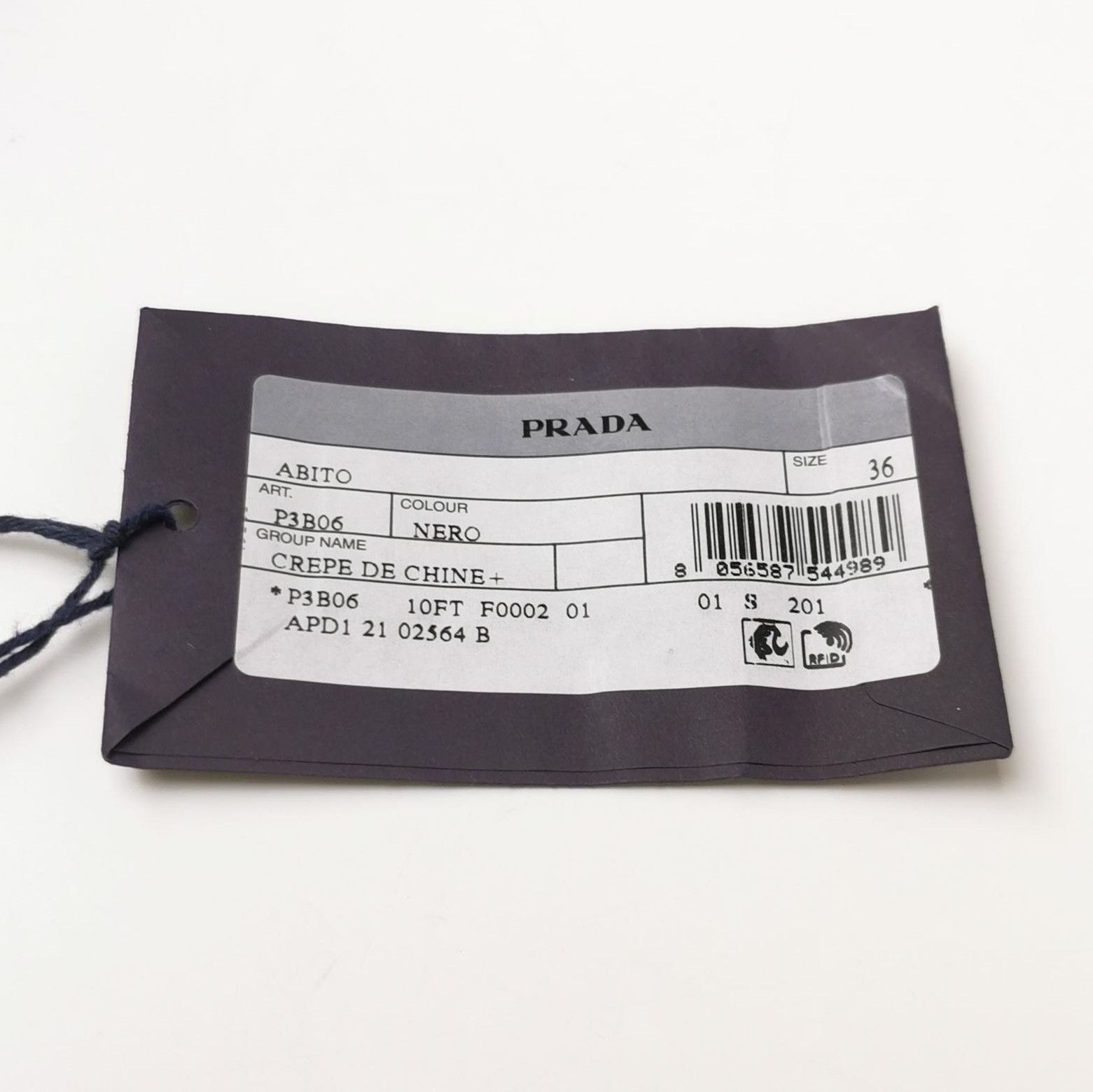 Prada Prada Pleated Black Logo Dress for Women 0079 Size US 36 / EU 52 - 5 Thumbnail