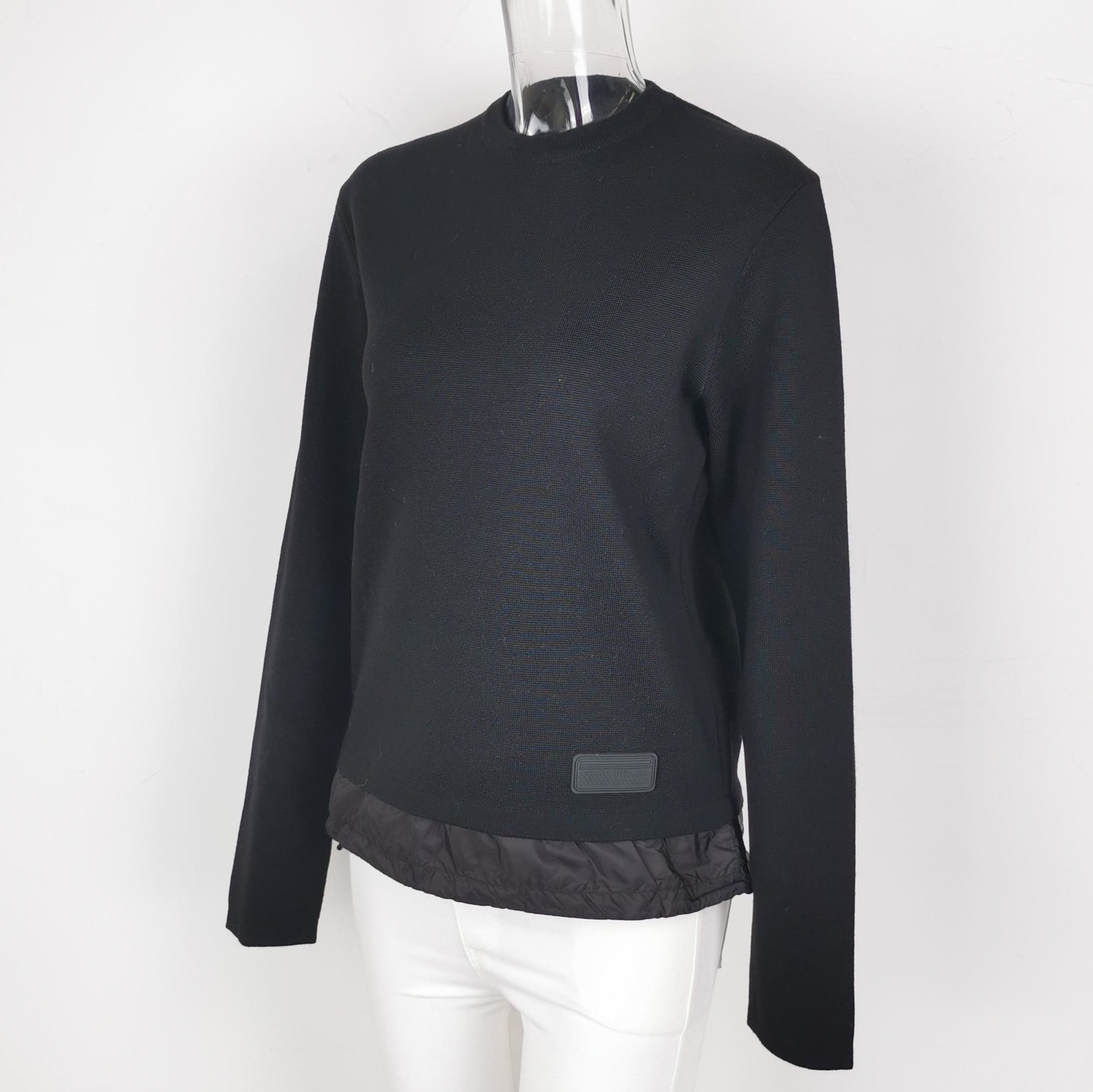 Prada Prada Black Layered Knit Sweater with Sheep Wool 0079 Size US M / EU 48-50 / 2 - 2 Thumbnail
